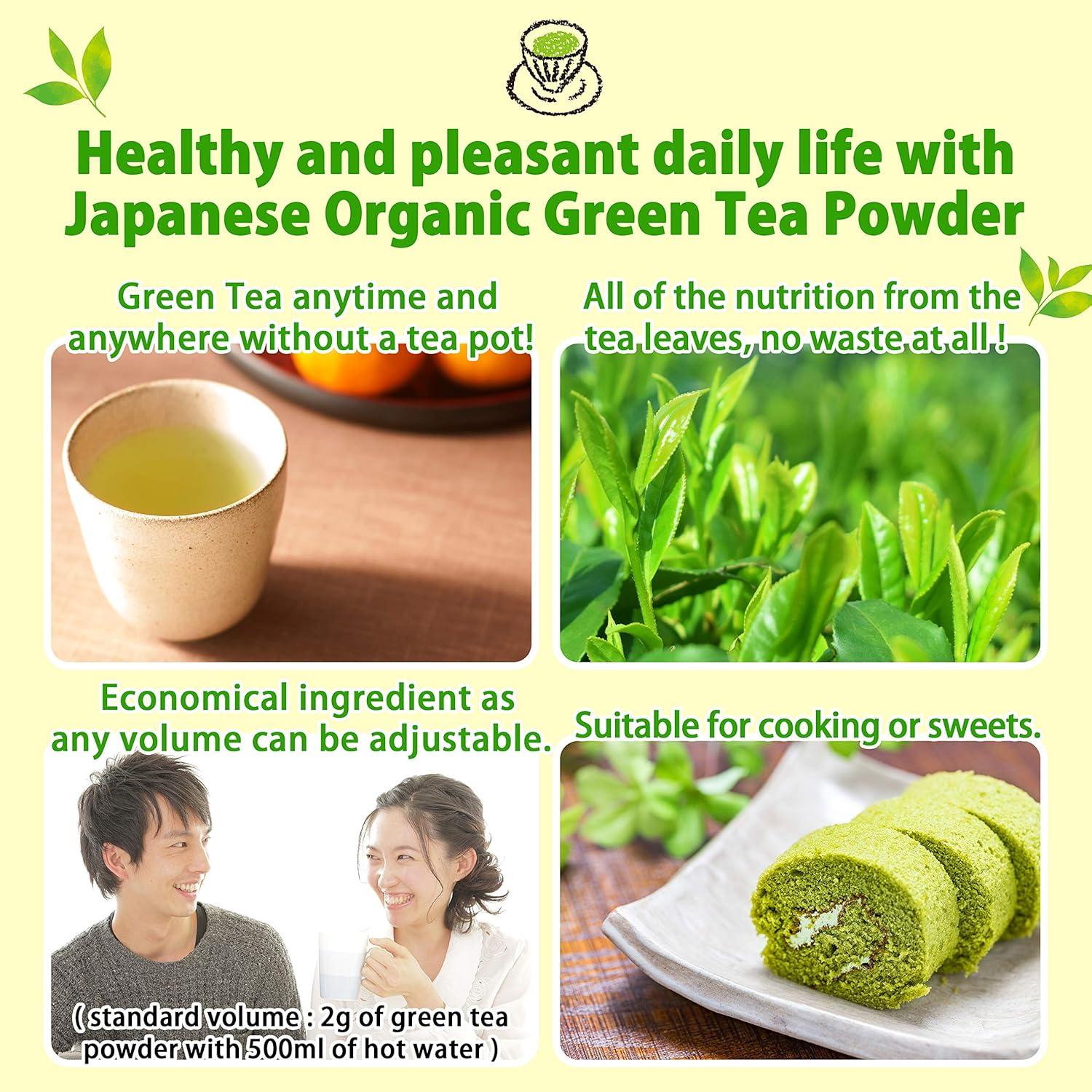 Polvo de té verde orgánico Yamasan Sencha 80g - Japón