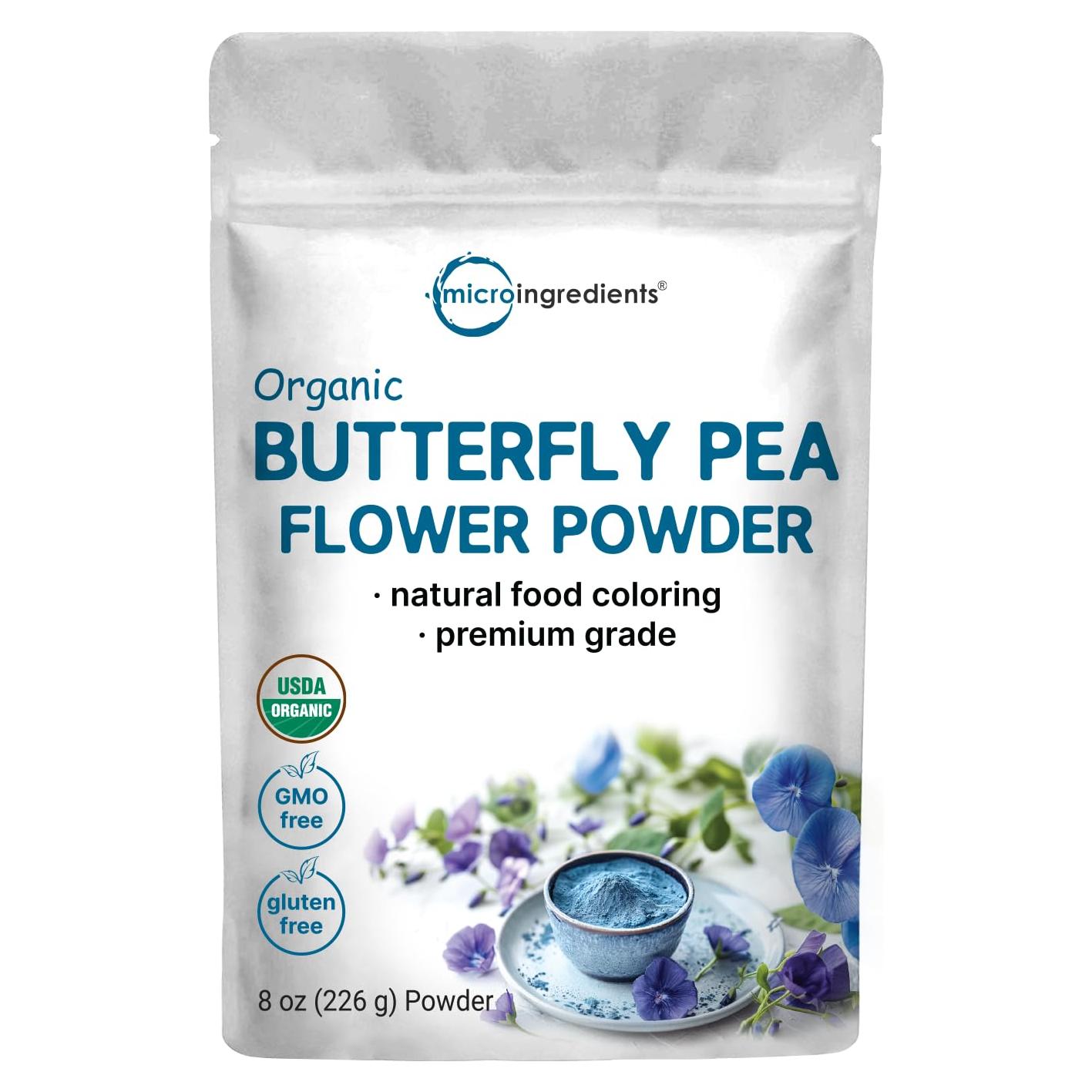 Polvo de Flor de Guisante Mariposa Orgánico Micro Ingredients 227 g