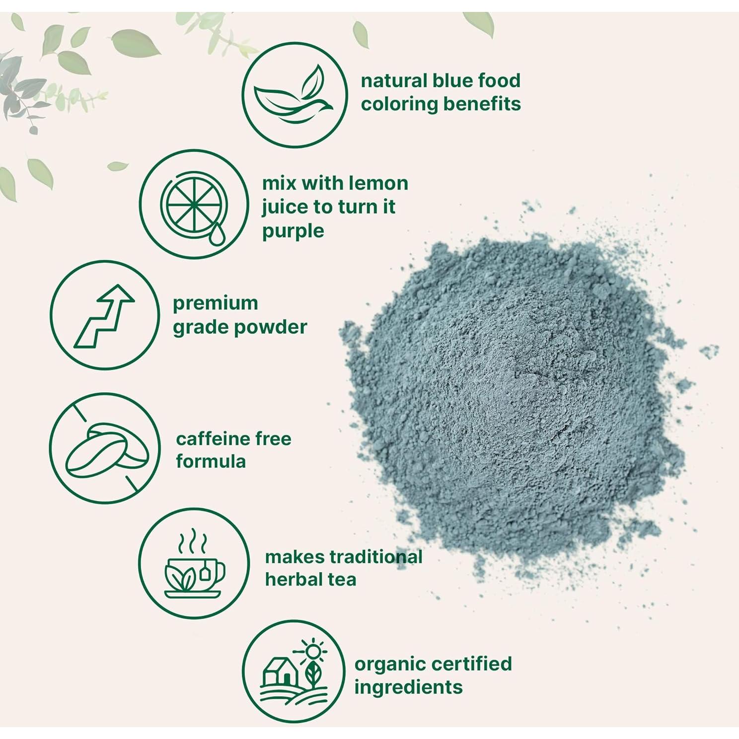 Polvo de Flor de Guisante Mariposa Orgánico Micro Ingredients 227 g