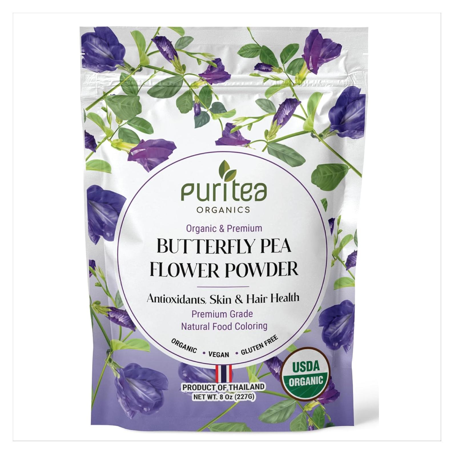 Polvo de Flor de Guisante Mariposa Orgánico 227g - Colorante Natural