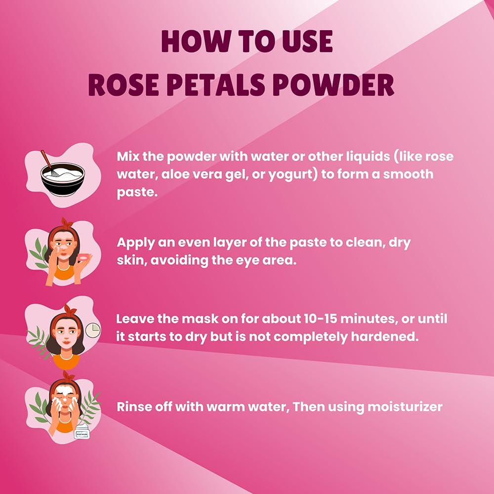 Polvo de Pétalos de Rosa 100g Hebhac Herbs - Vegano y Puro