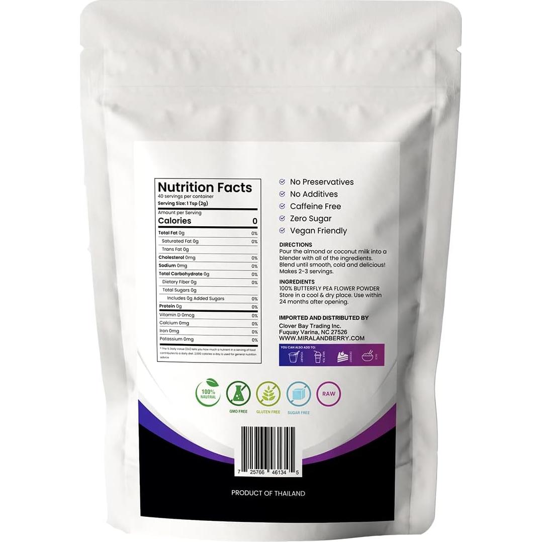 Polvo de Flor de Mariposa Azul Miraland Berry 318g - Superalimento Natural