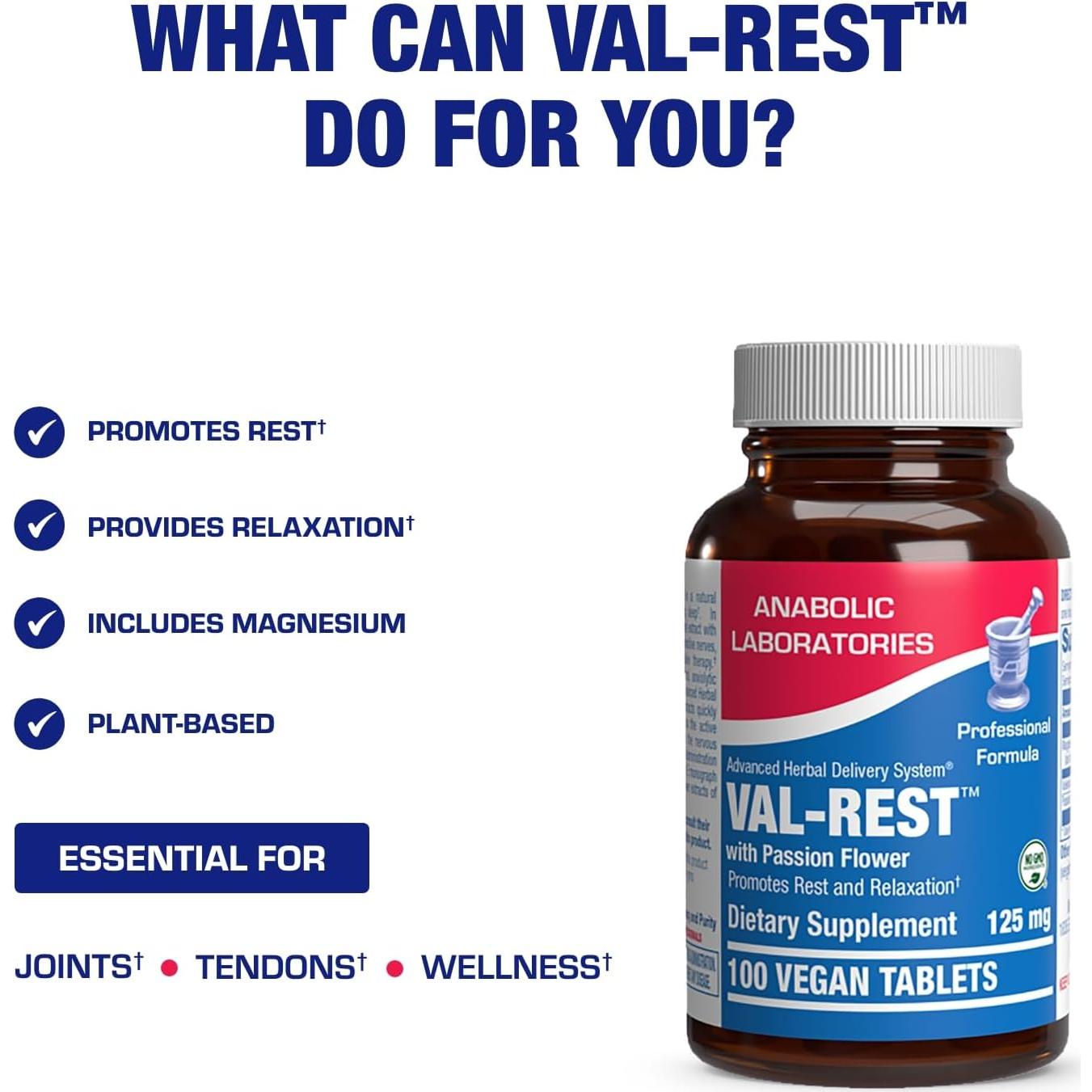 Suplemento de Sueño Anabolic Labs - Raíz de Valeriana y Magnesio - 100 Porciones