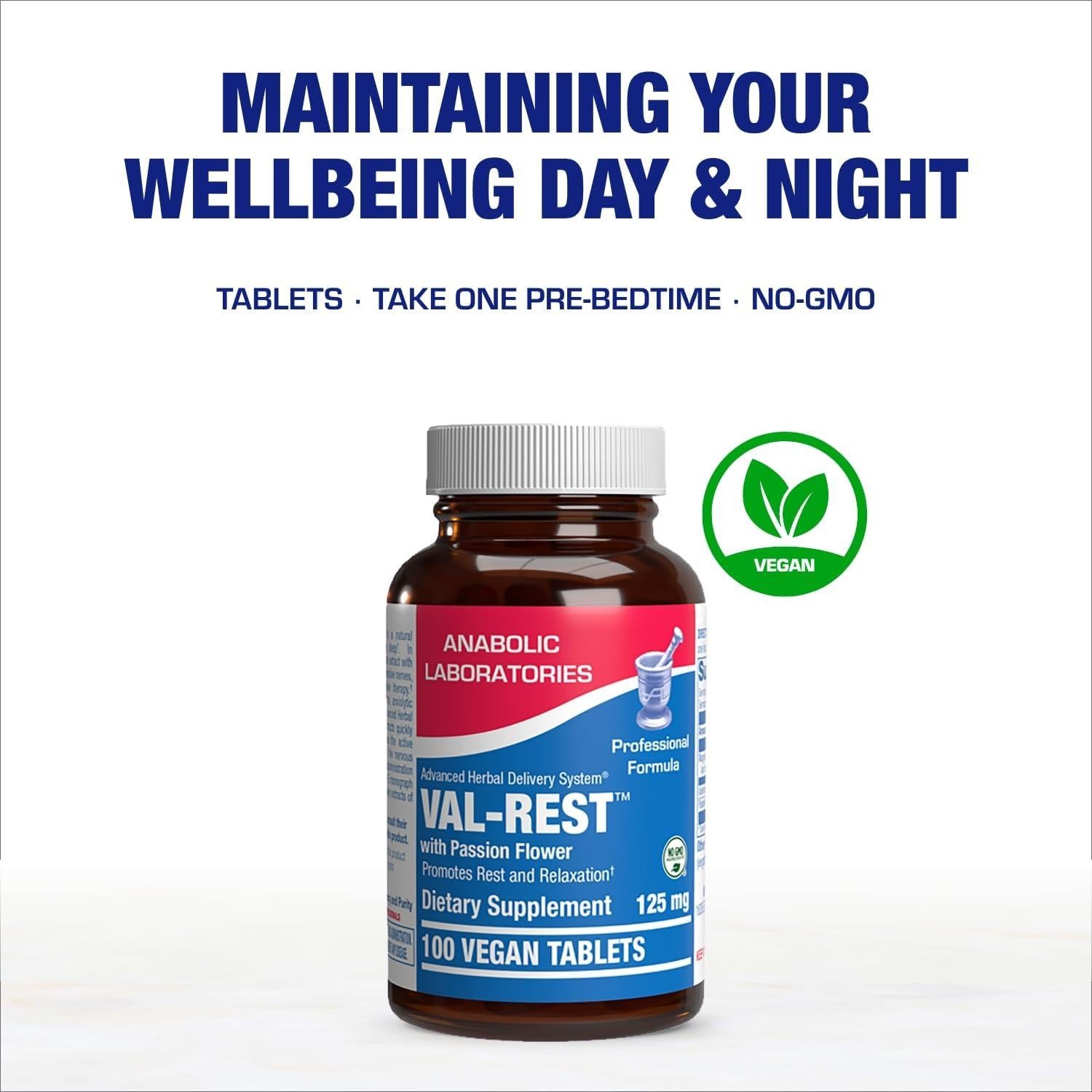 Suplemento de Sueño Anabolic Labs - Raíz de Valeriana y Magnesio - 100 Porciones