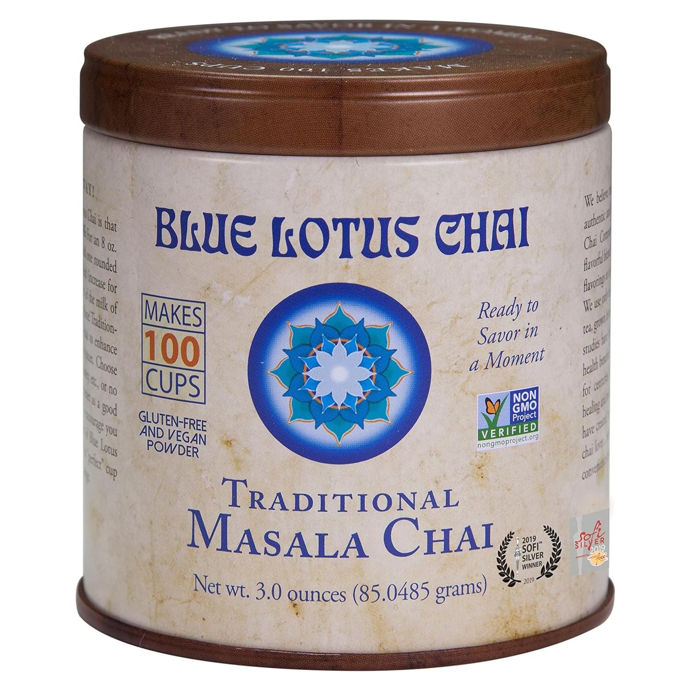 Té Chai Blue Lotus Masala Tradicional - 85g - 100 Tazas