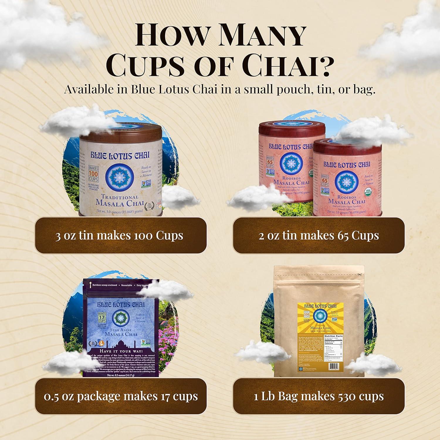 Té Chai Blue Lotus Masala Tradicional - 85g - 100 Tazas