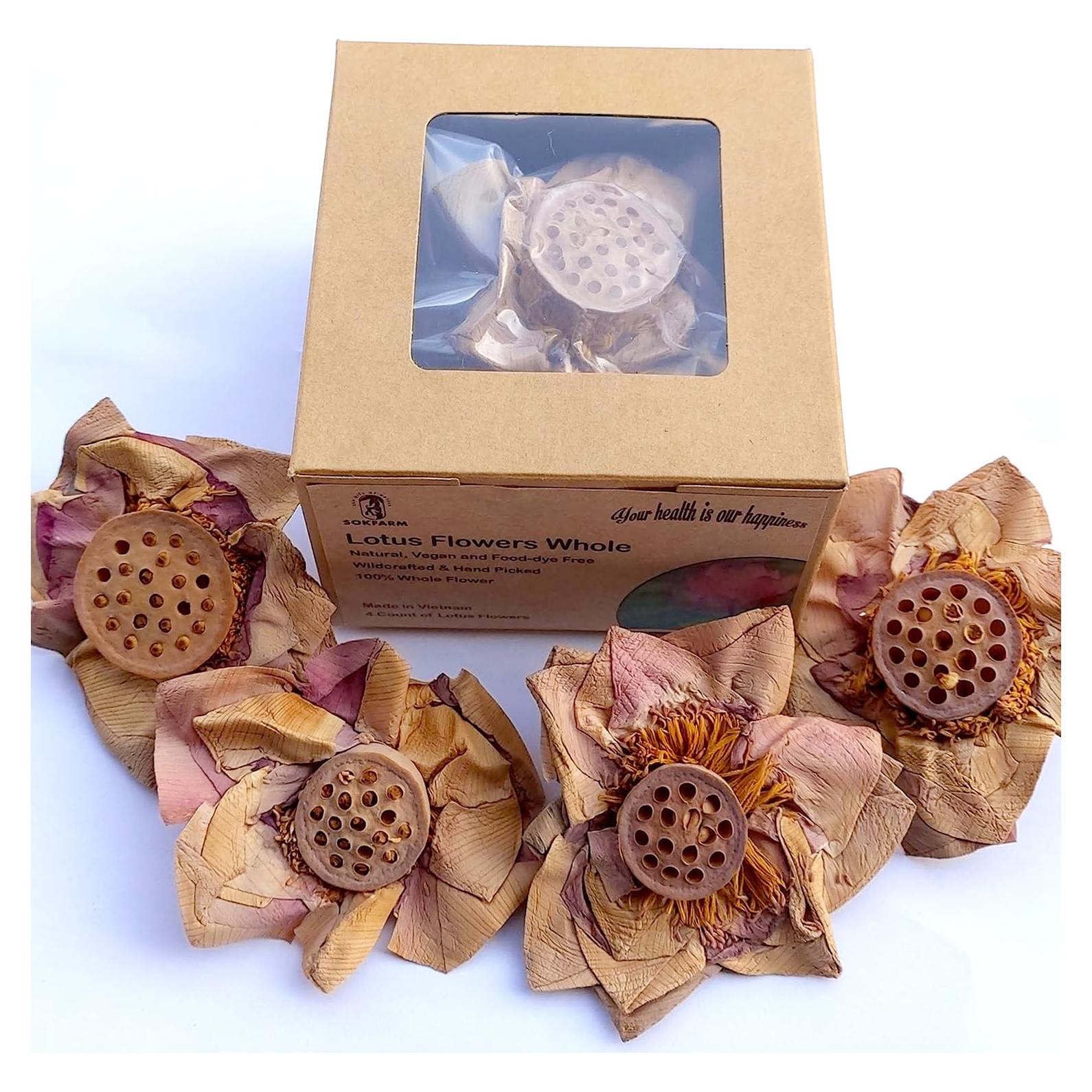 Té de Flor de Loto Sokfarm - 4 Flores Secas Sin Cafeína