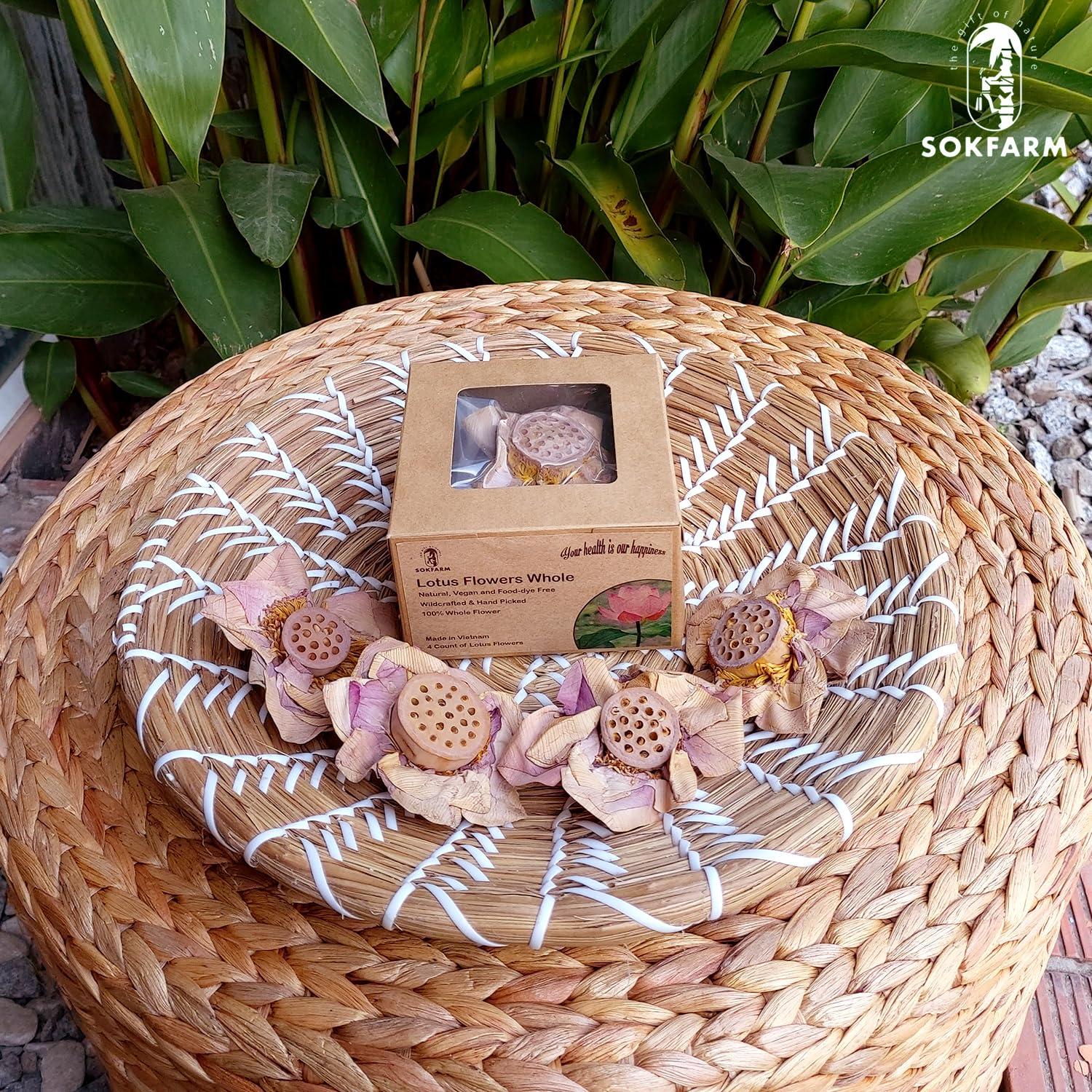 Té de Flor de Loto Sokfarm - 4 Flores Secas Sin Cafeína