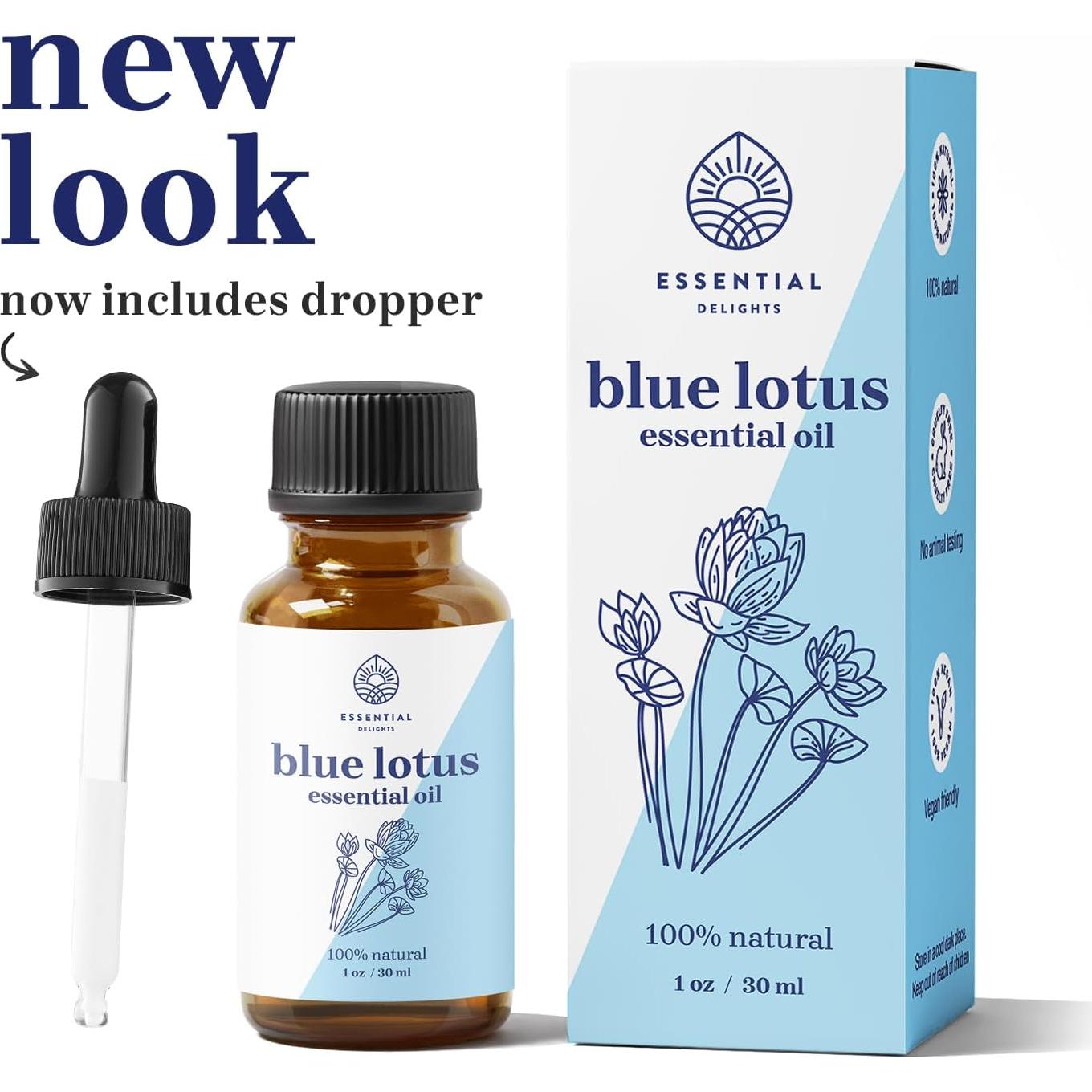 Aceite Esencial de Loto Azul Essential Delights 29.57 ml - Aromaterapia