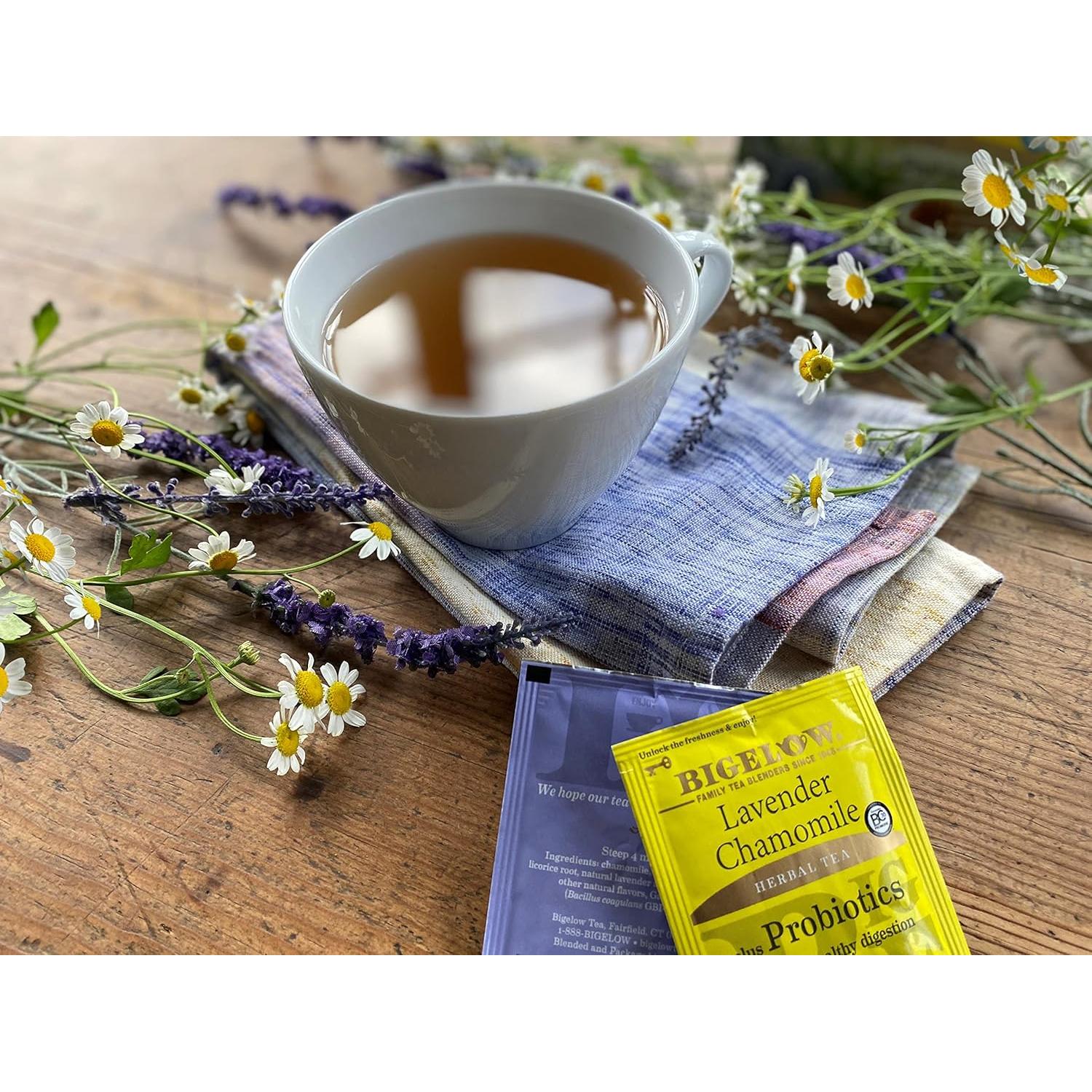 Té de Lavanda y Manzanilla Bigelow Plus Probioticos 108 Bolsitas