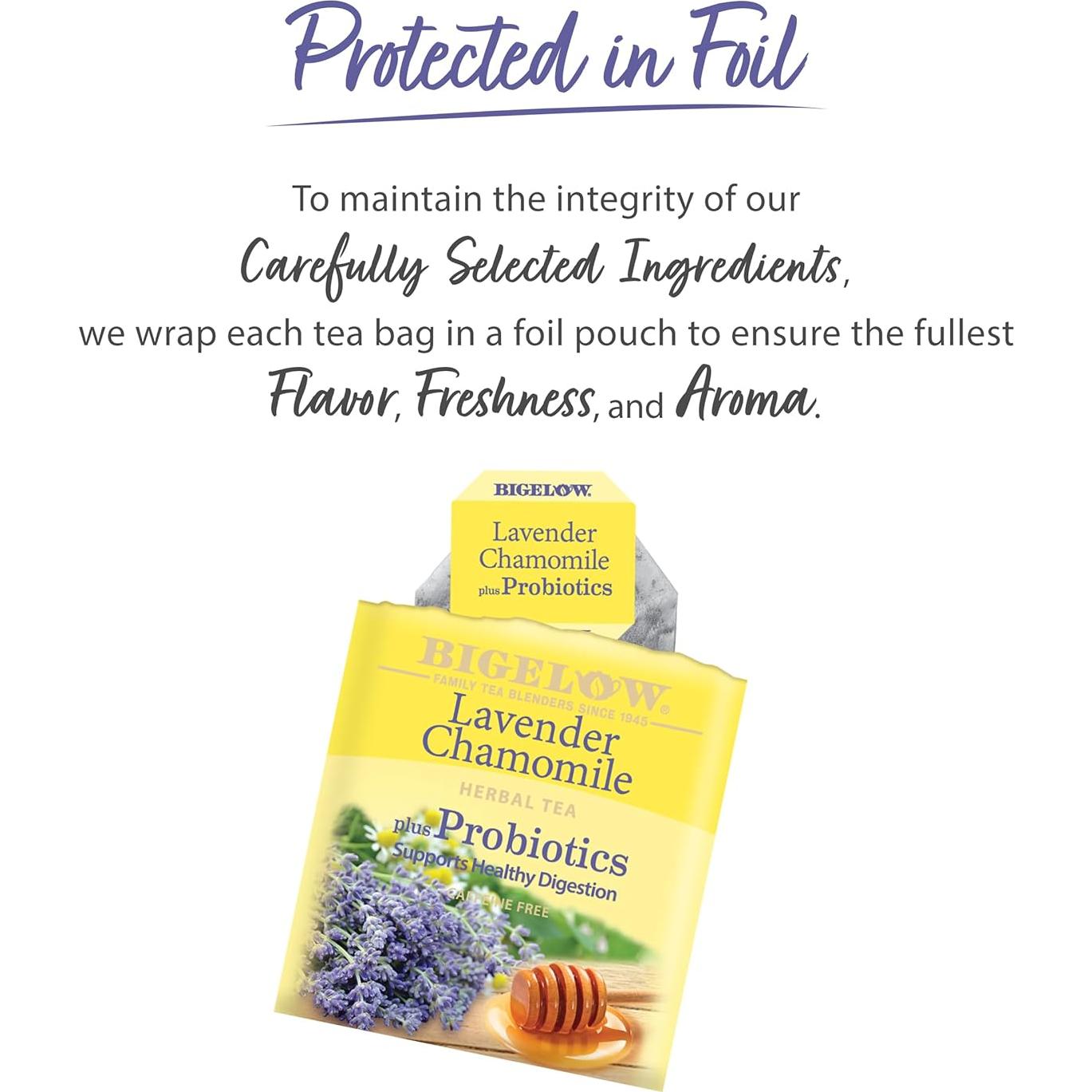 Té de Lavanda y Manzanilla Bigelow Plus Probioticos 108 Bolsitas