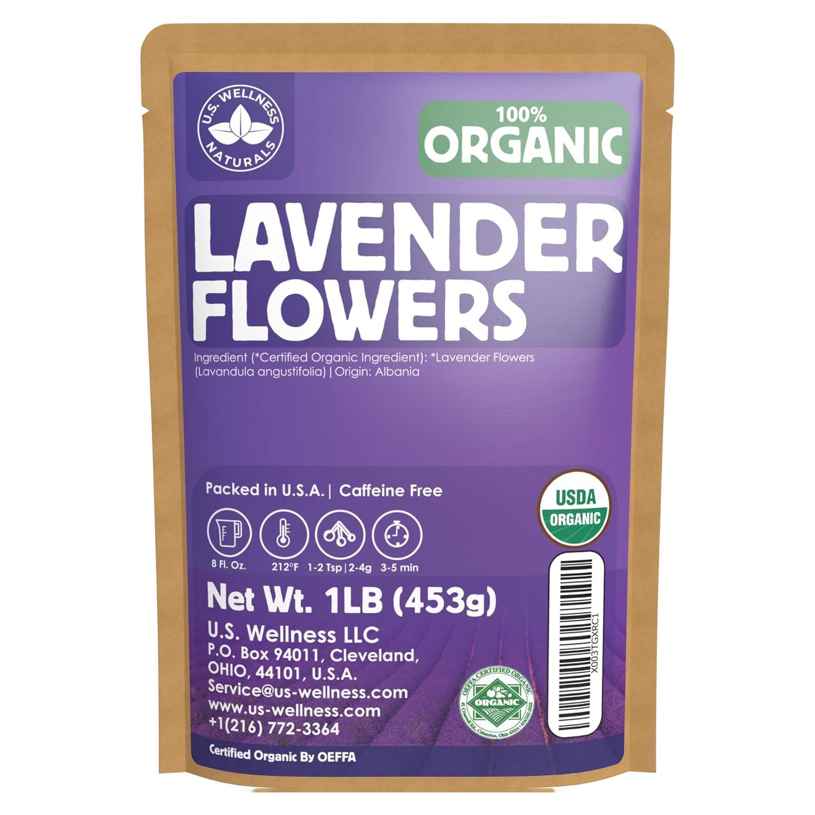 Té de Lavanda Orgánico 1LB U.S. Wellness - Flores Secas