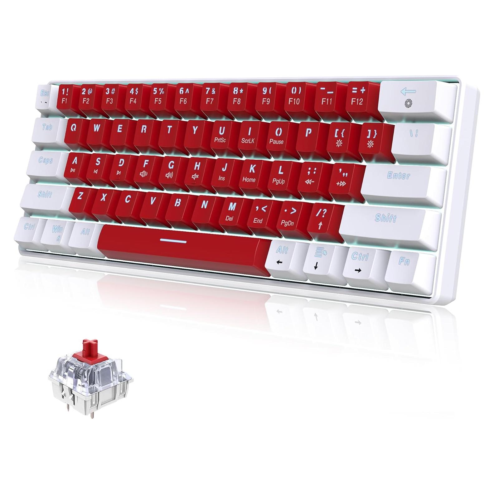 Teclado Mecánico Snpurdiri 60% Con Cable LED Blanco