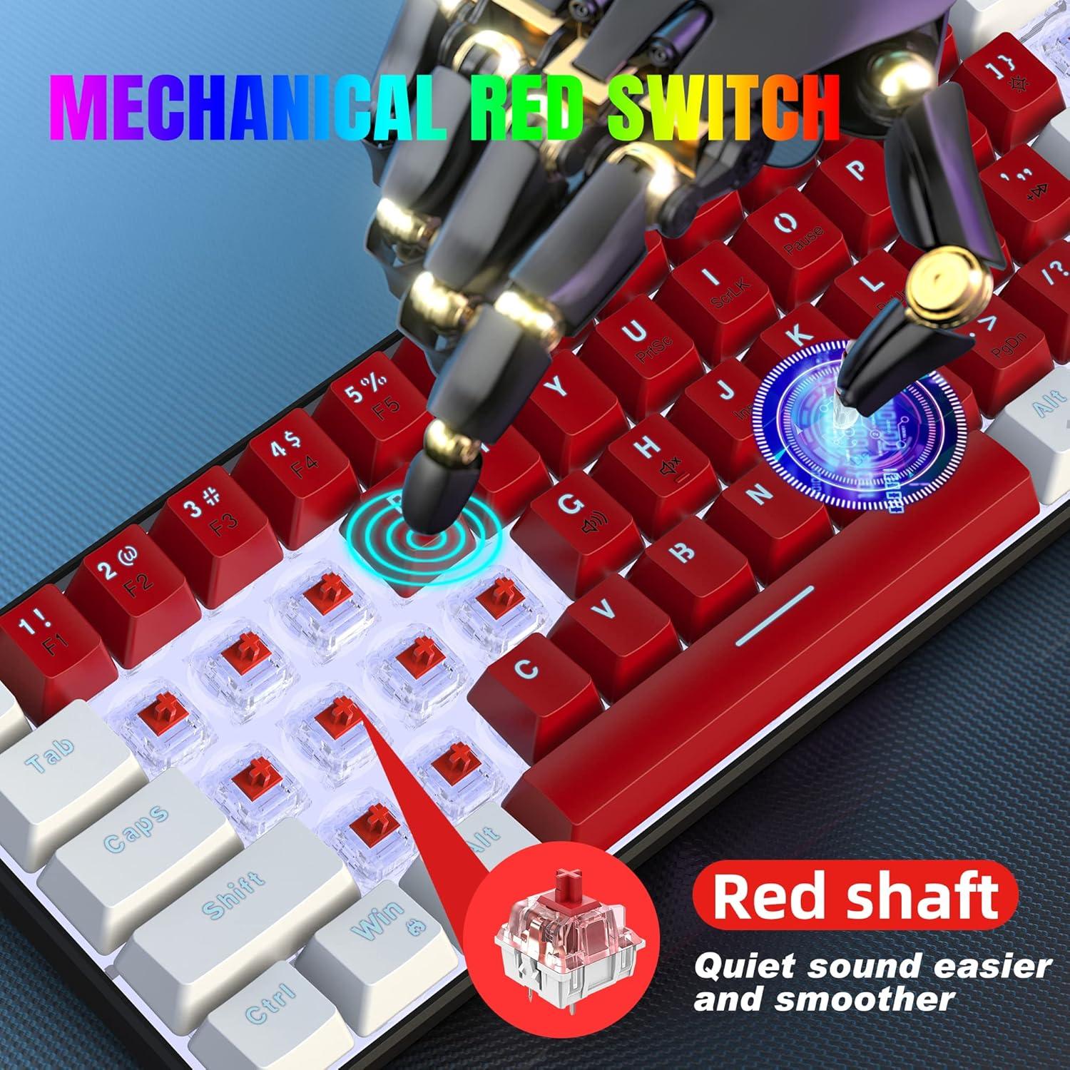 Teclado Mecánico Snpurdiri 60% Con Cable LED Blanco