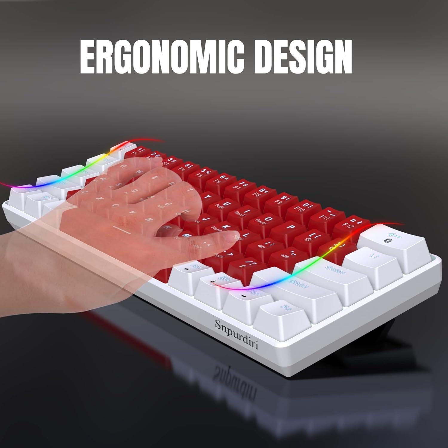 Teclado Mecánico Snpurdiri 60% Con Cable LED Blanco