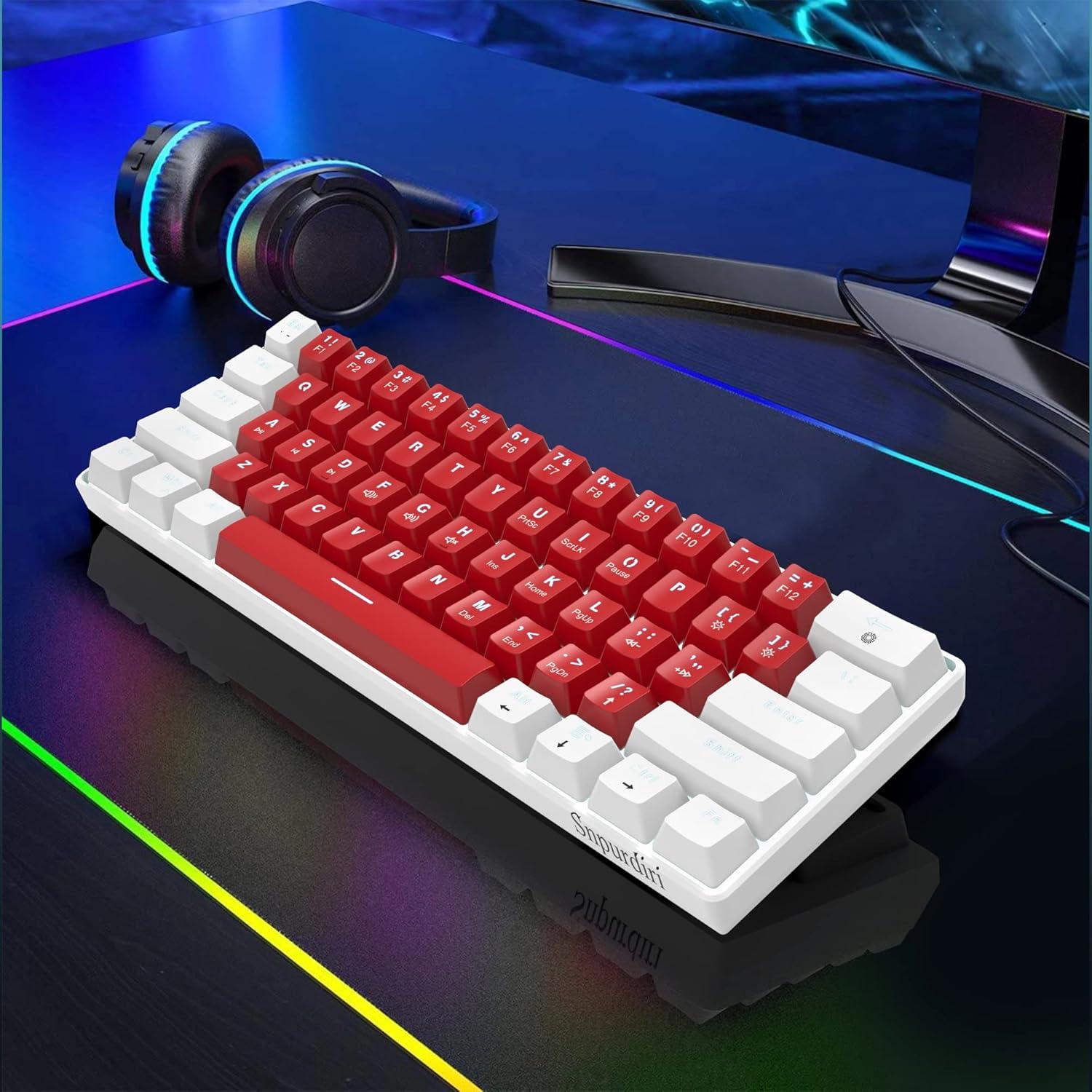 Teclado Mecánico Snpurdiri 60% Con Cable LED Blanco