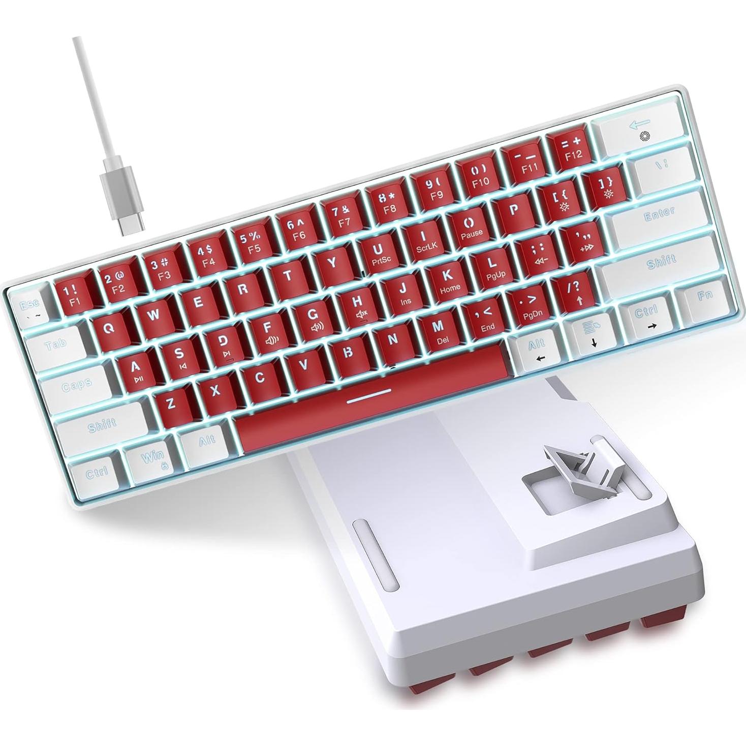 Teclado Mecánico Snpurdiri 60% Con Cable LED Blanco