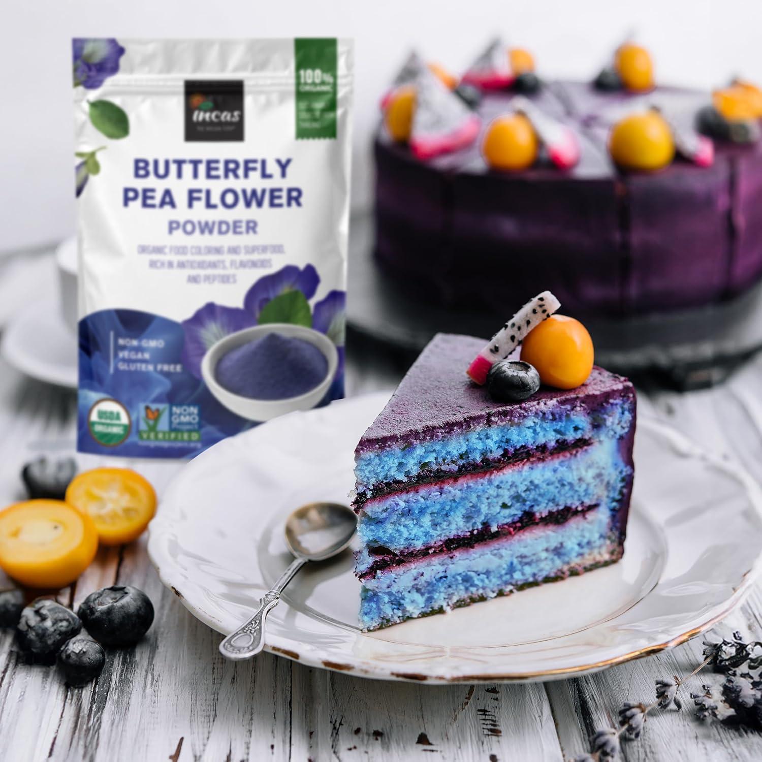 Polvo de Flor de Guisante Mariposa Orgánico Incas 113g - Colorante Natural