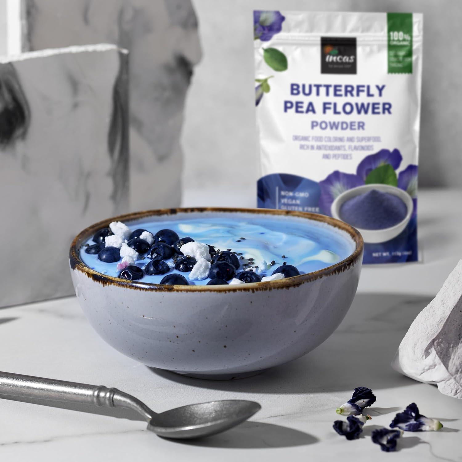 Polvo de Flor de Guisante Mariposa Orgánico Incas 113g - Colorante Natural