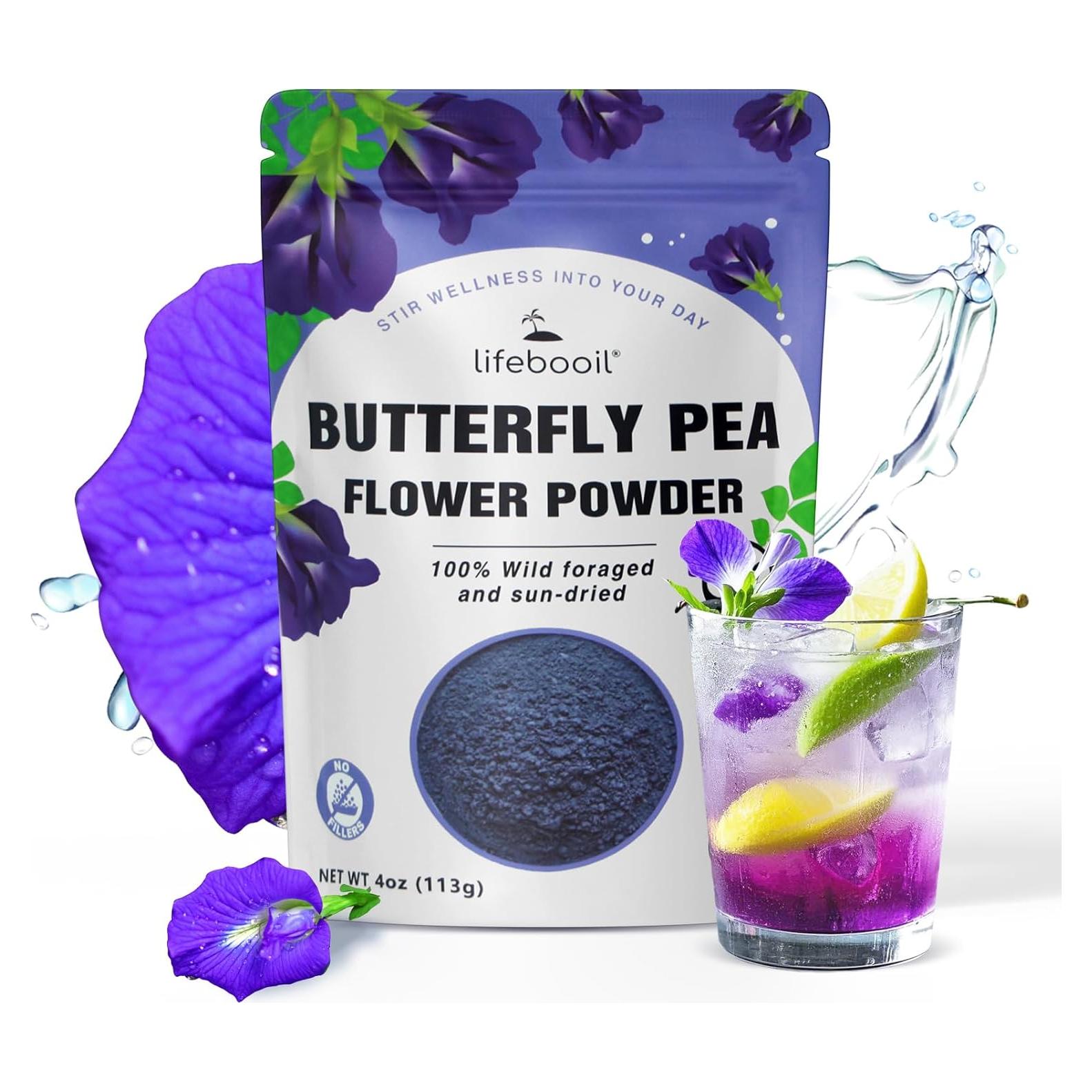 Polvo de Guisante Mariposa Lifebooil 113.4g - Colorante Azul Natural