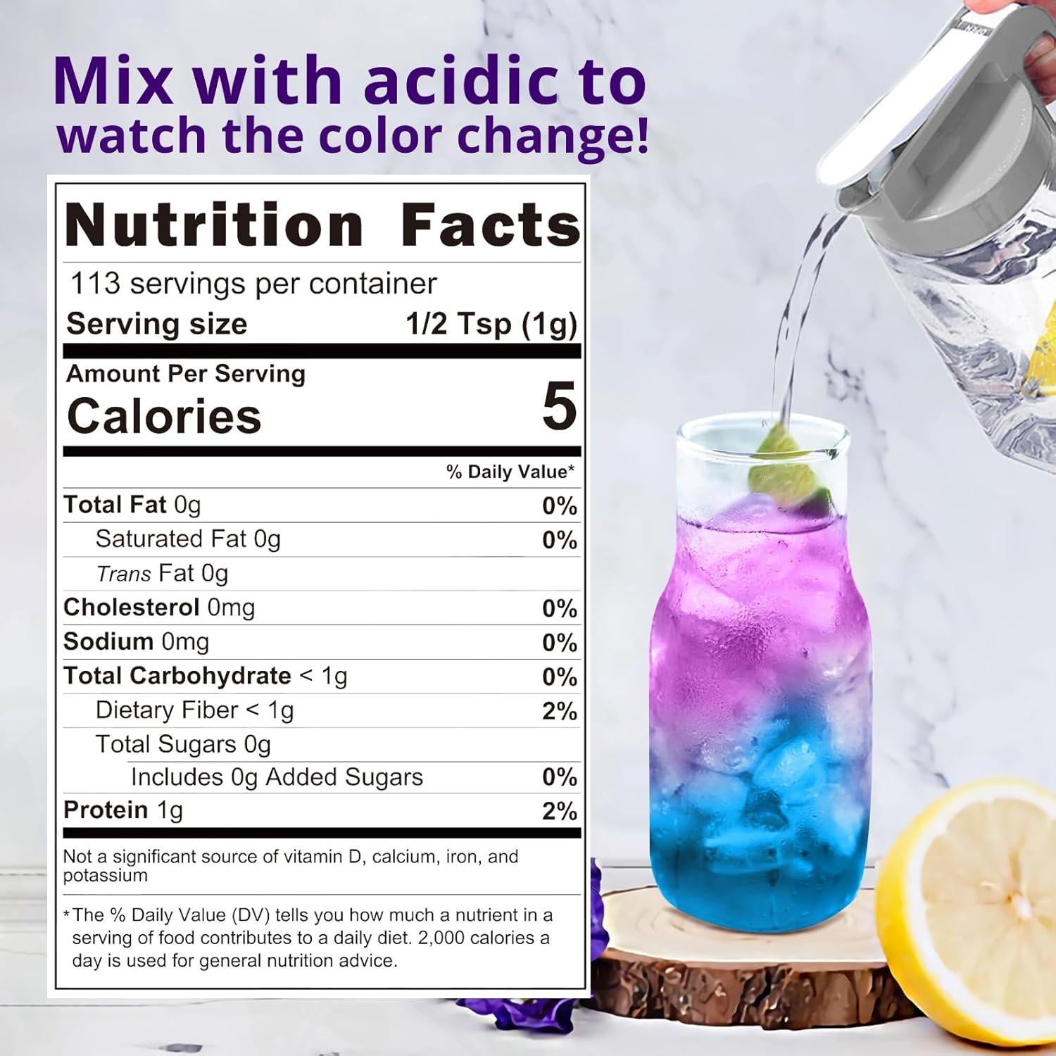 Polvo de Guisante Mariposa Lifebooil 113.4g - Colorante Azul Natural