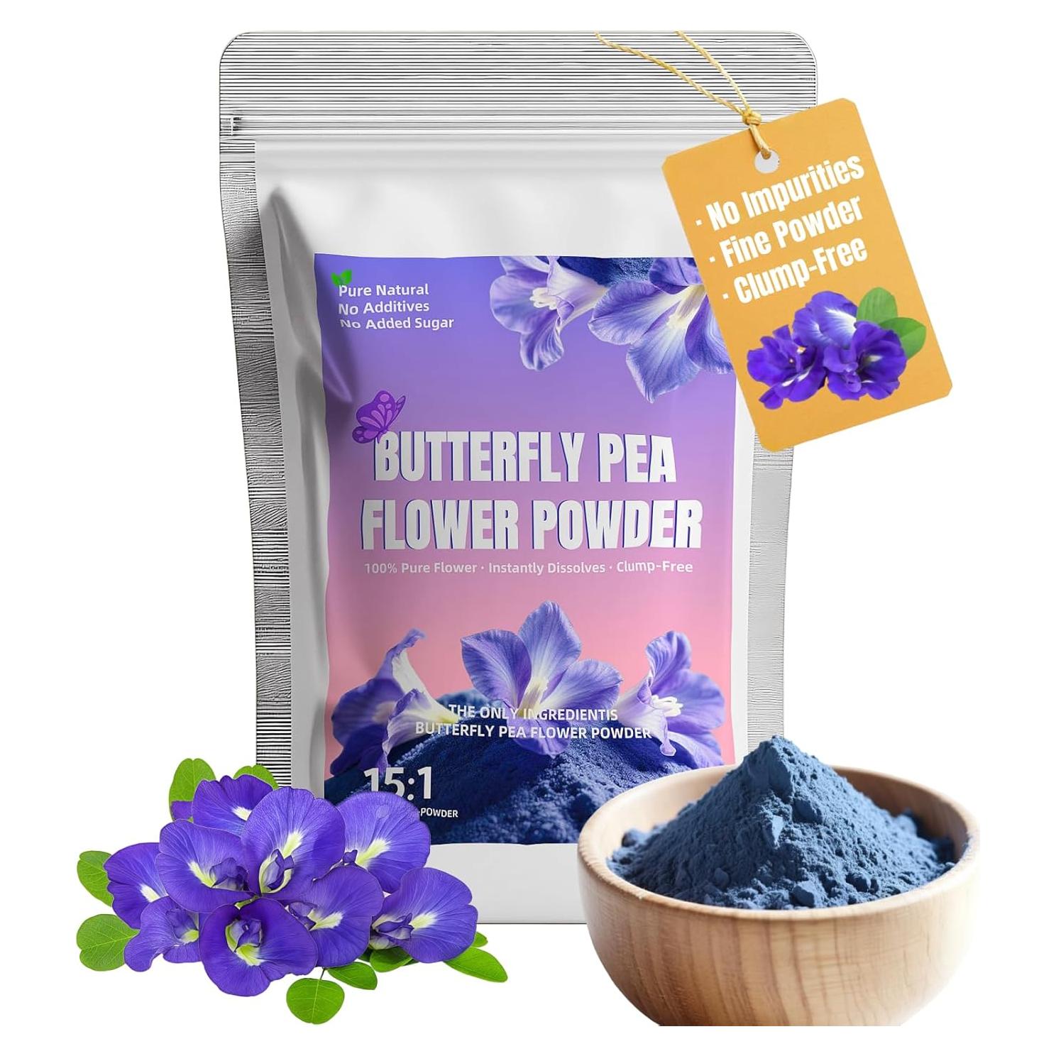 Polvo de Flor de Guisante Mariposa 200g - Colorante Natural Azul