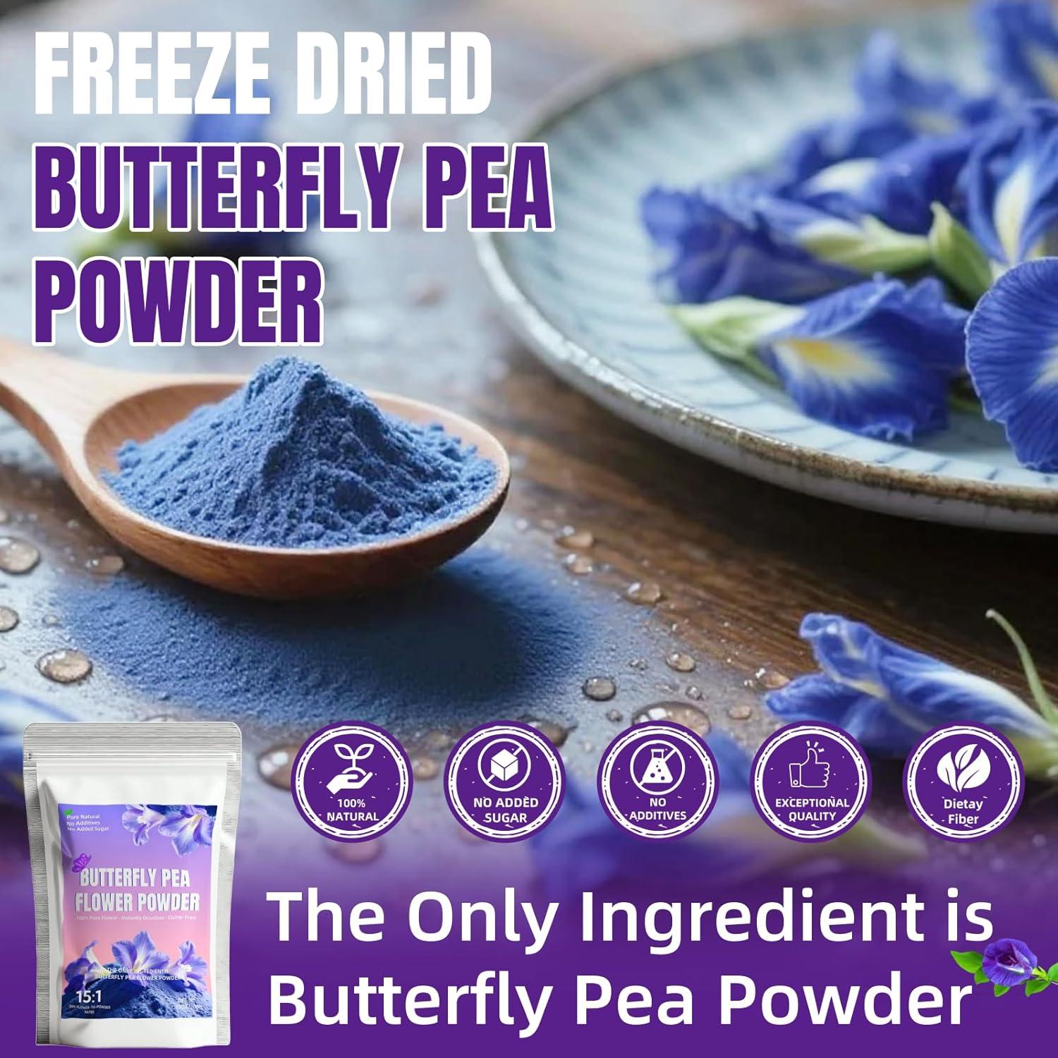 Polvo de Flor de Guisante Mariposa 200g - Colorante Natural Azul