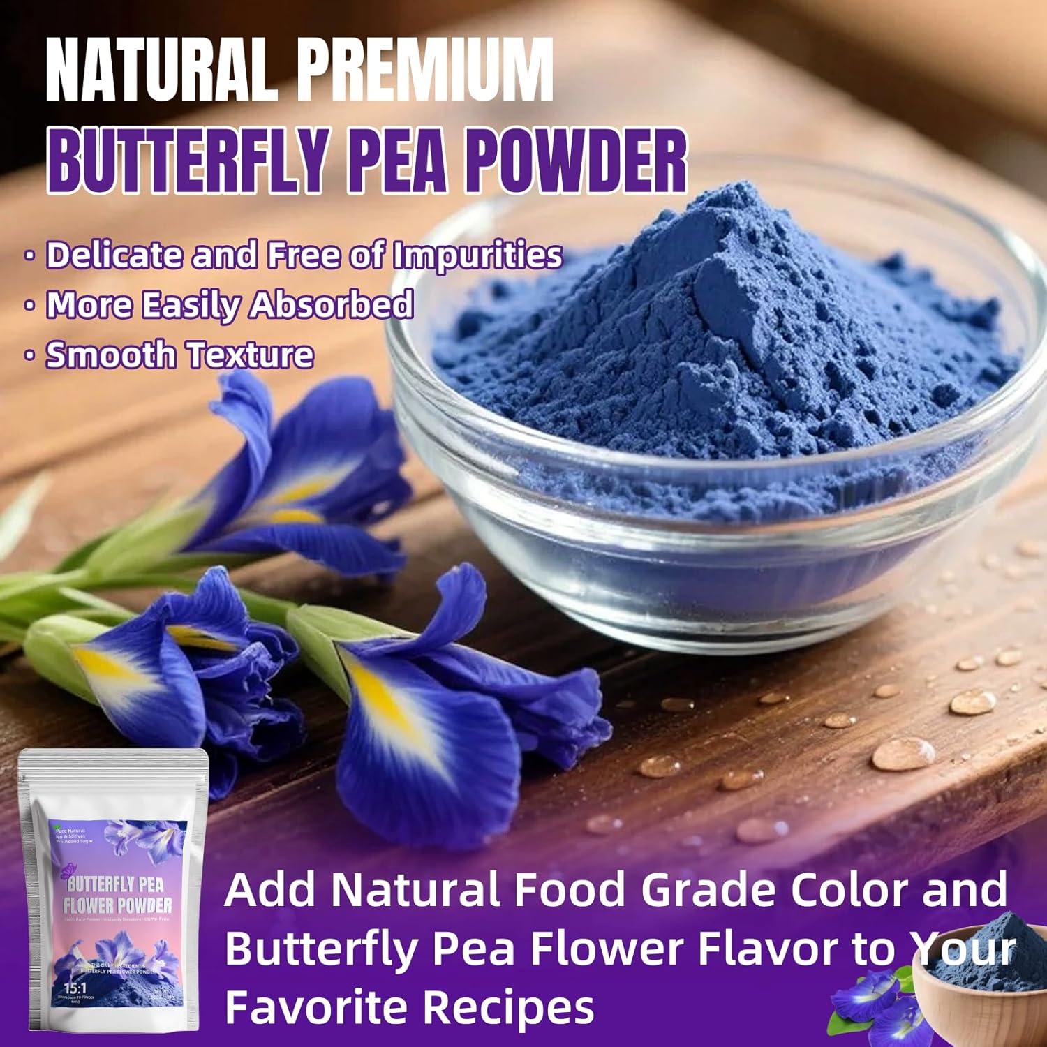 Polvo de Flor de Guisante Mariposa 200g - Colorante Natural Azul