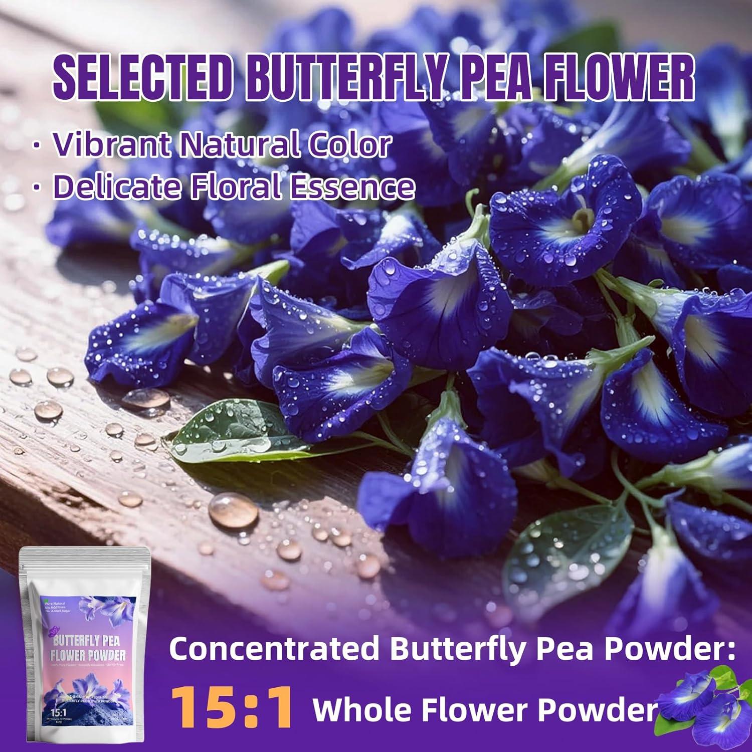 Polvo de Flor de Guisante Mariposa 200g - Colorante Natural Azul