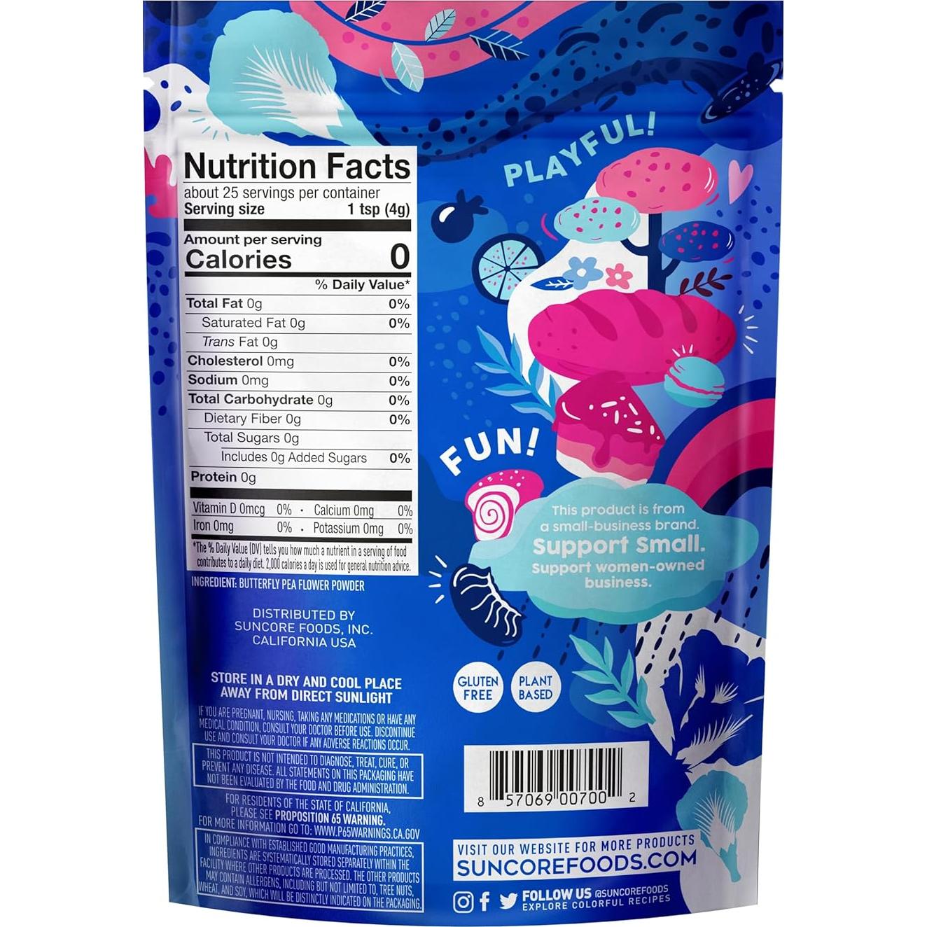 Polvo de Guisante Mariposa Azul Suncore Foods 99.22g Sin Gluten