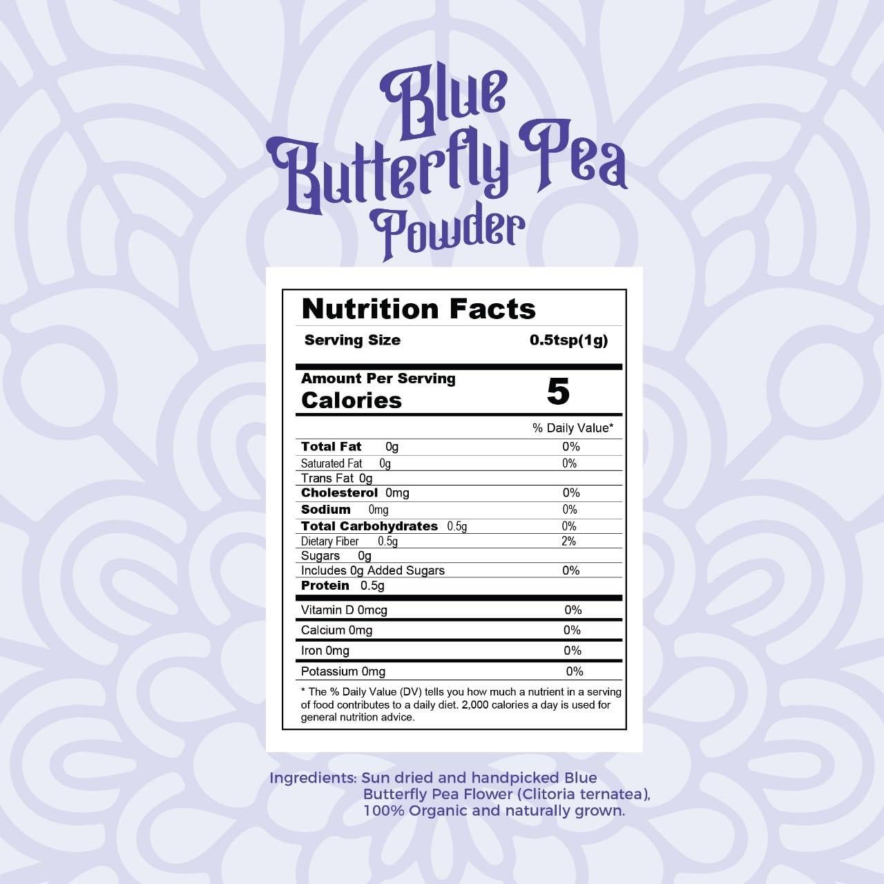 Polvo de Flor de Guisante Azul 113g - Silk Foods Ceylon, Vegano