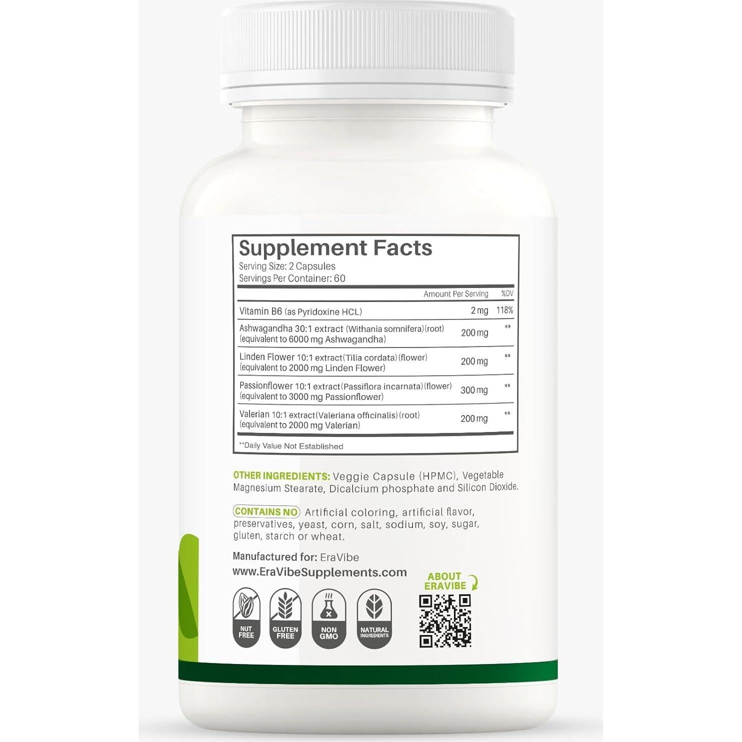 Mezcla Herbal Chill Vibe Eravibe 120 Cápsulas Veganas Relajación