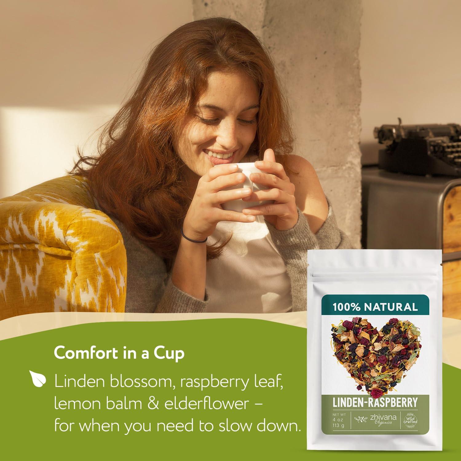 Té de Hierbas Frutal Zhivana 113.4g - Lima y Frambuesa Sin Cafeína