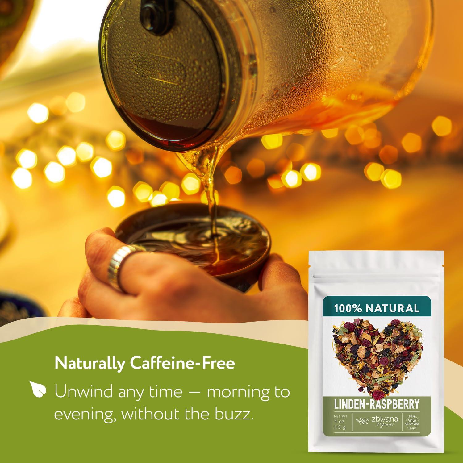 Té de Hierbas Frutal Zhivana 113.4g - Lima y Frambuesa Sin Cafeína