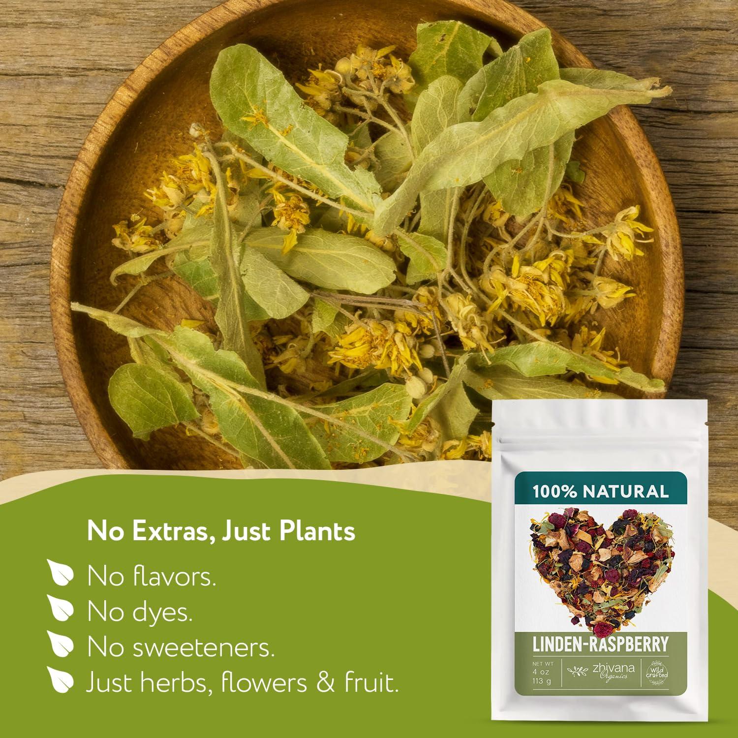 Té de Hierbas Frutal Zhivana 113.4g - Lima y Frambuesa Sin Cafeína