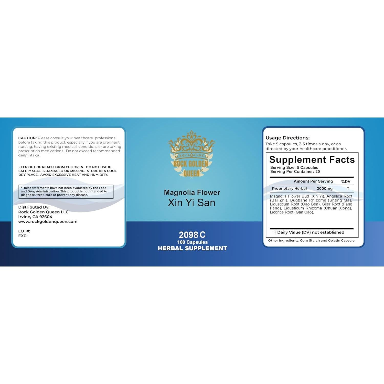 Cápsulas de Flor de Magnolia Rock Golden Queen - 200 Unidades