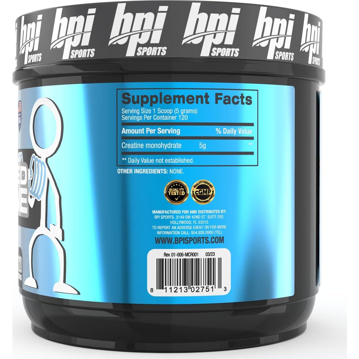 Creatina Micronizada BPI Sports 600g - Aumenta Fuerza y Recuperación