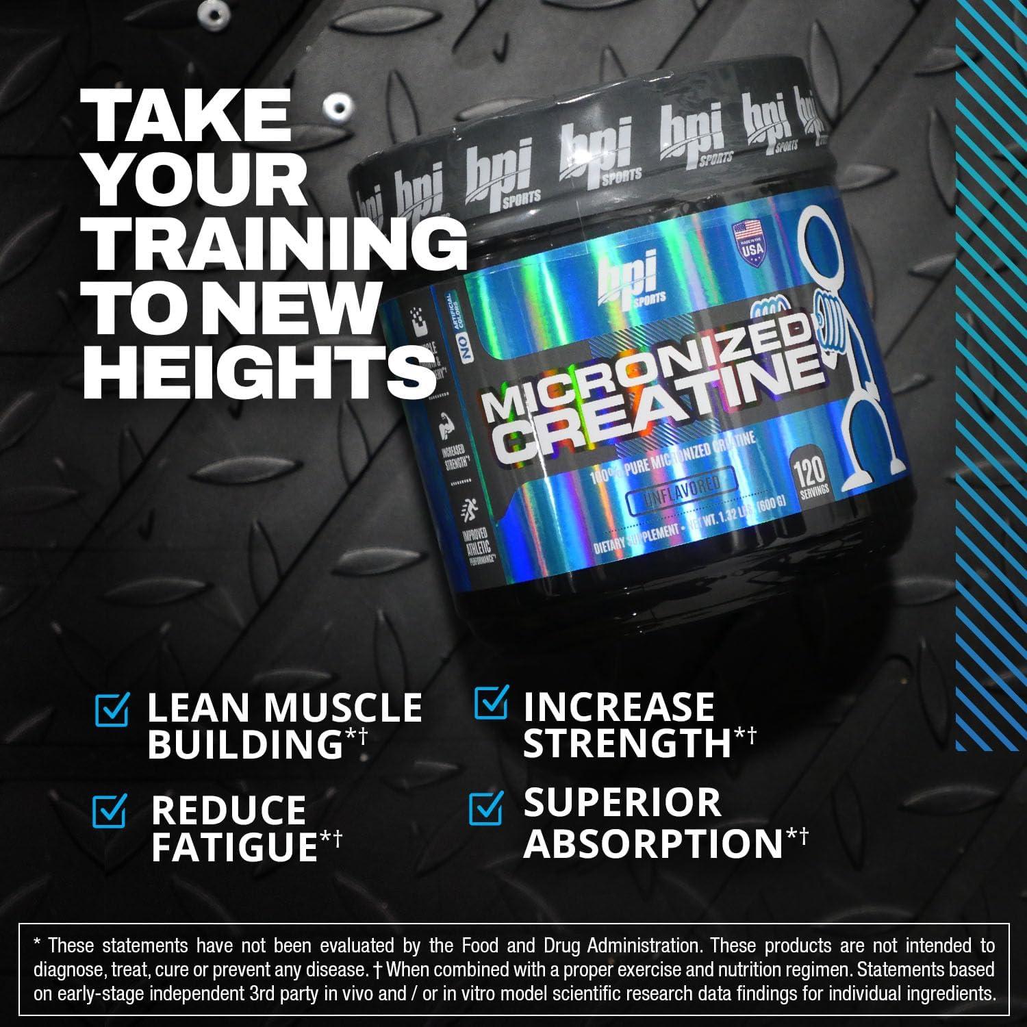 Creatina Micronizada BPI Sports 600g - Aumenta Fuerza y Recuperación