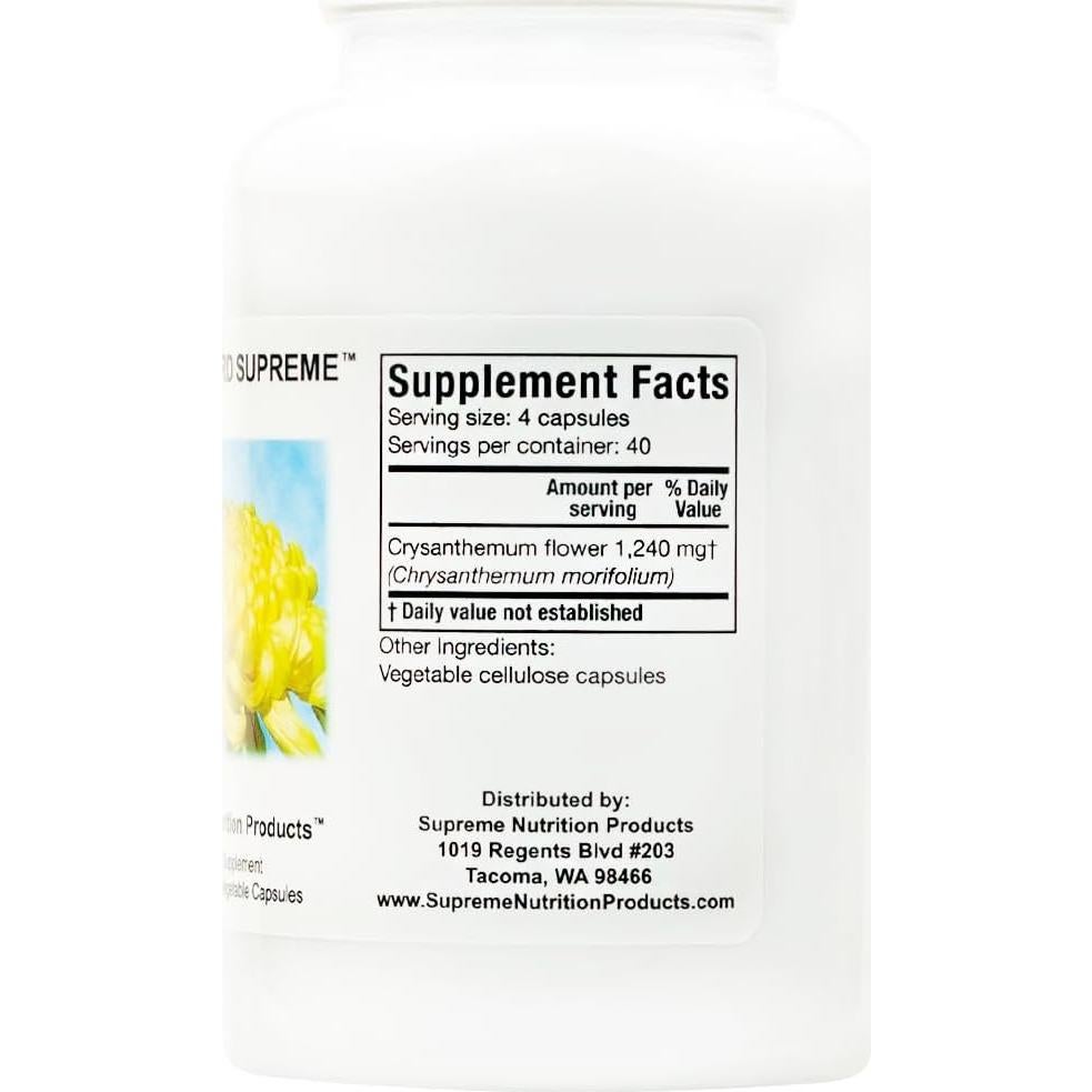Cápsulas Vegetarianas Crisantemo Puro Supreme Nutrition 160u
