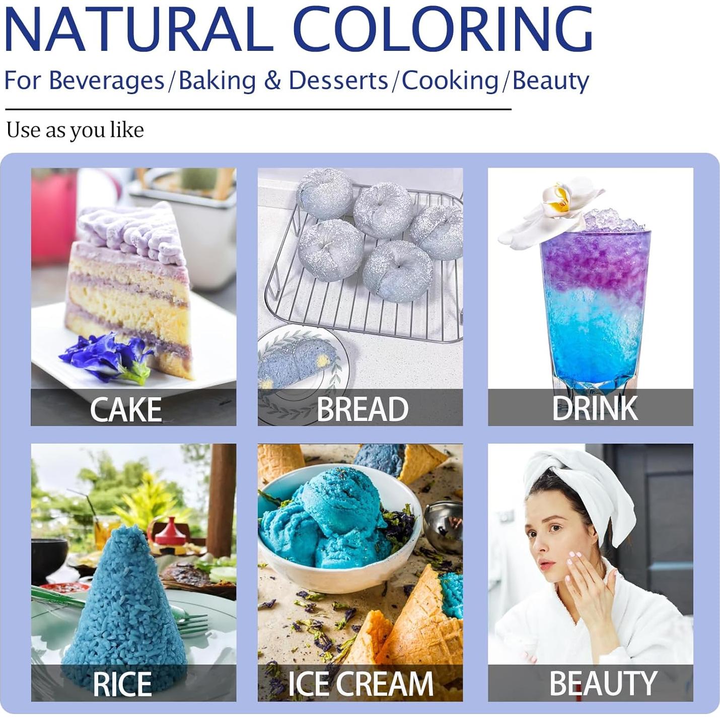 Polvo de Flor de Guisante Mariposa Orgánico 20g - Colorante Natural