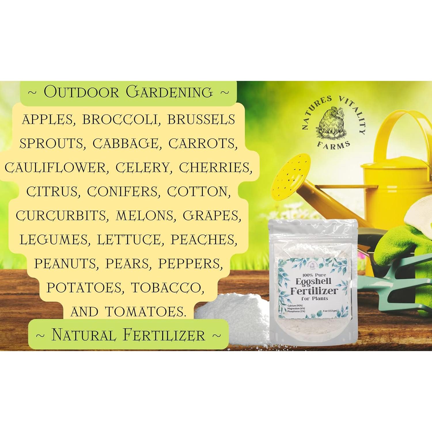 Fertilizante Natural en Polvo de Cáscara de Huevo 113g