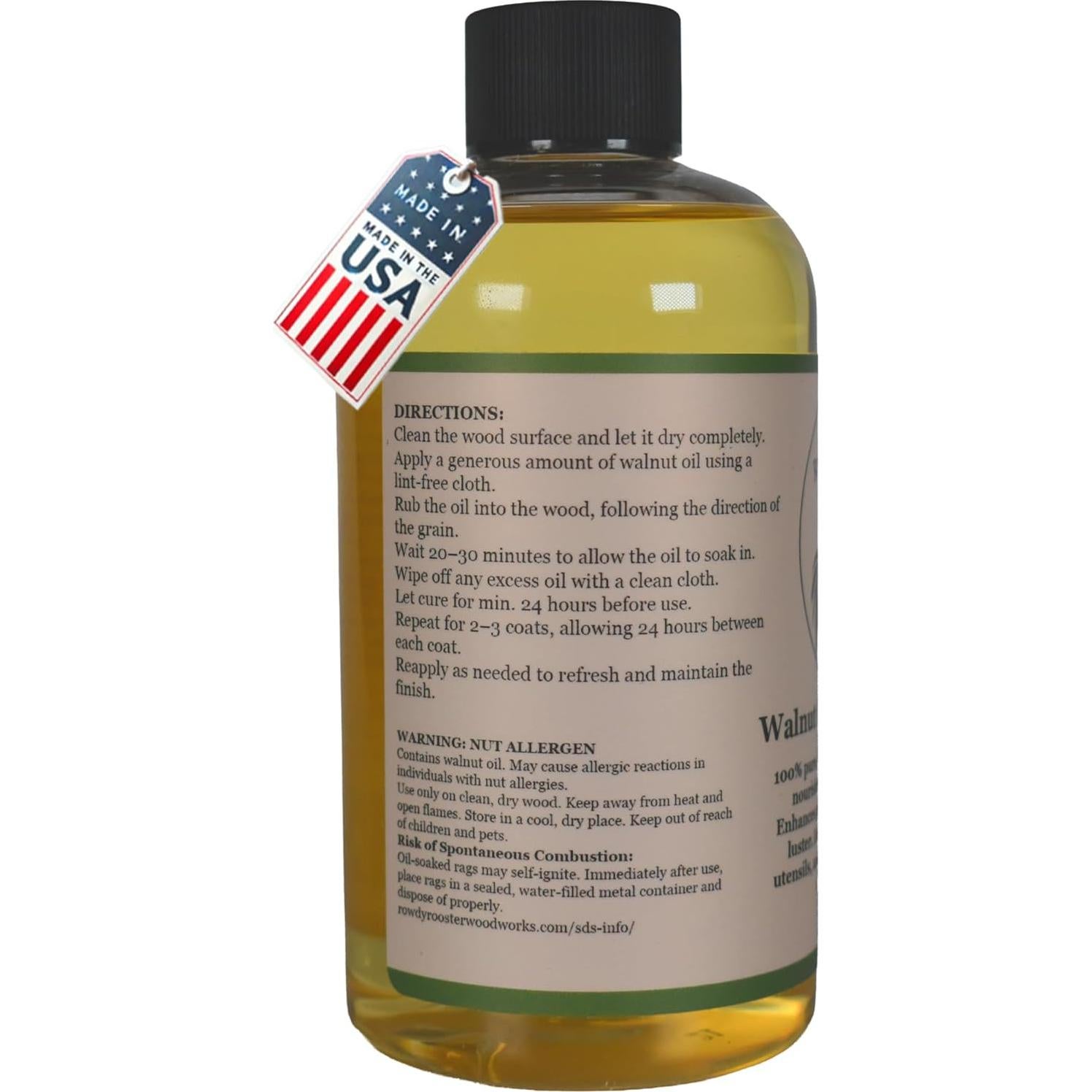 Aceite de Nuez Refinado Rowdy Rooster 266 ml - Seguro para Alimentos