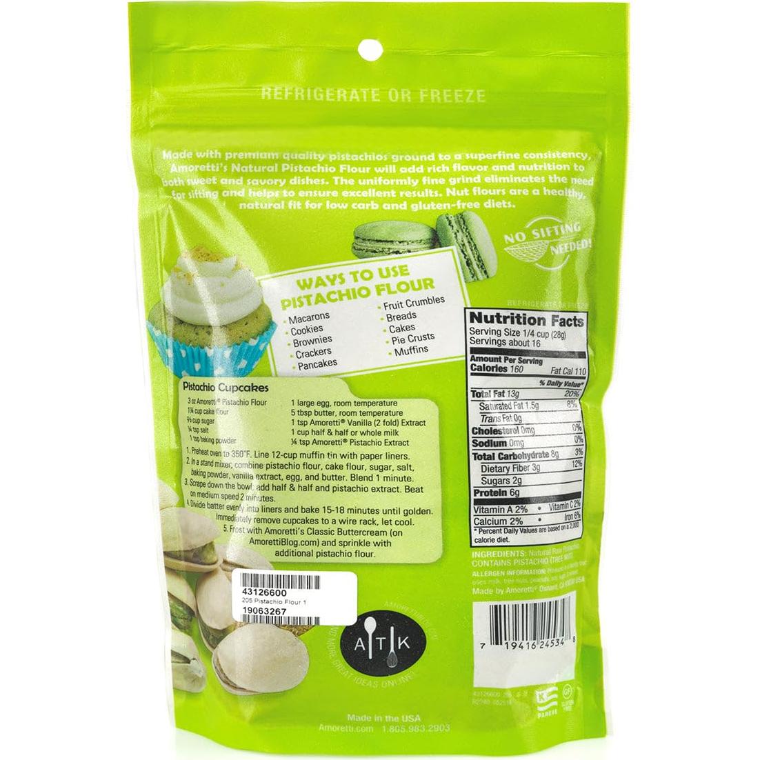 Harina de Pistacho Natural Amoretti 0.45 kg Sin Gluten