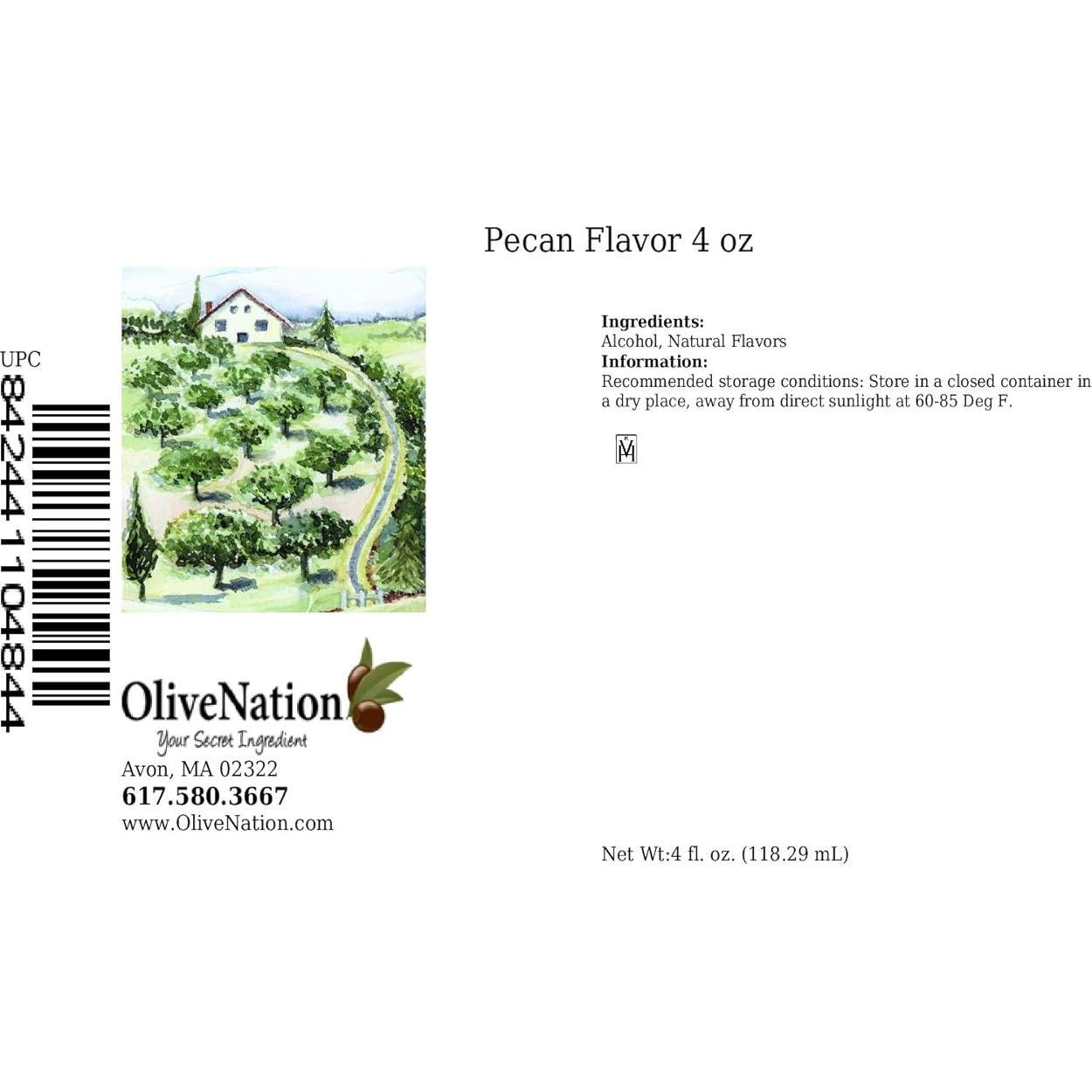 Sabor a Nuez de Pecana OliveNation 113g - Sin Gluten, Sin Azúcar