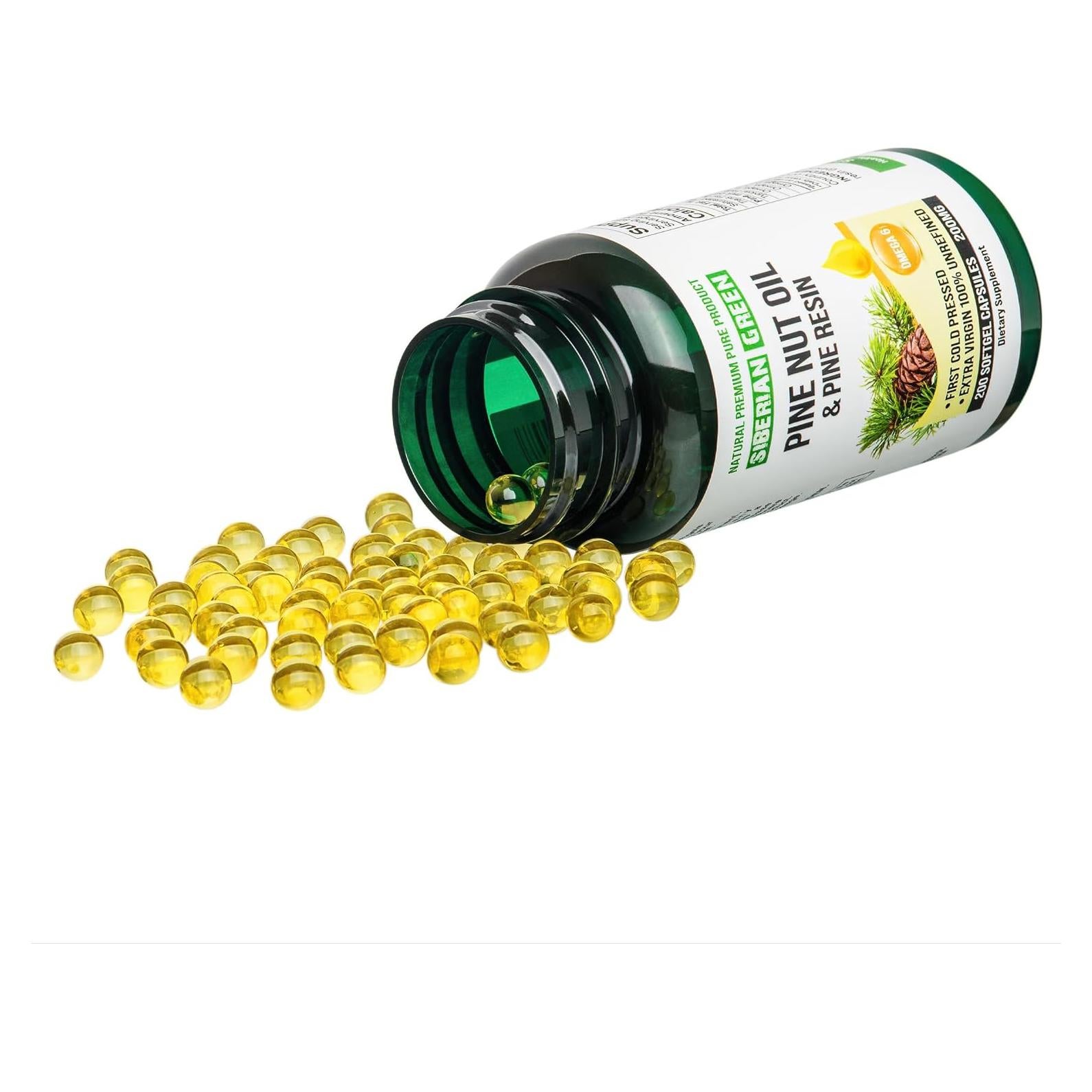 Aceite de Nuez de Pino Siberiano Best Value 200 Cápsulas