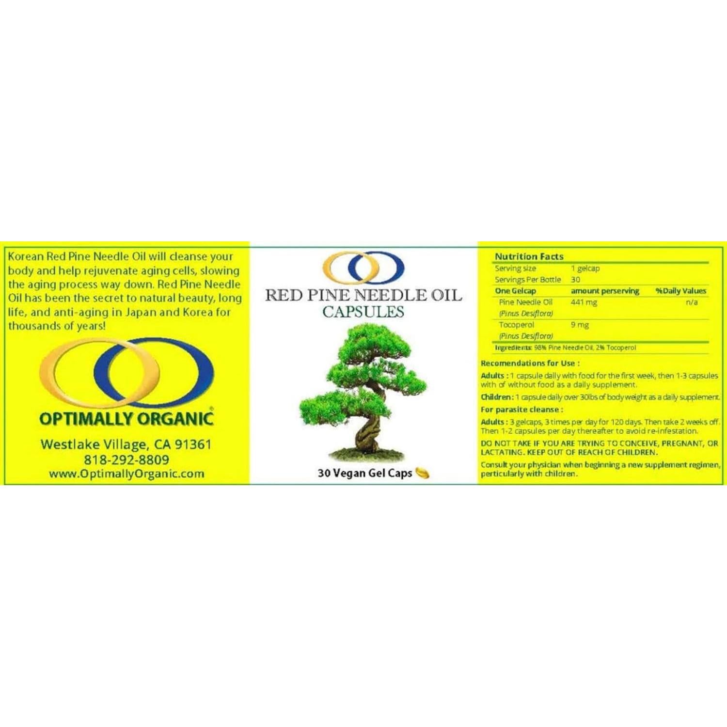 Cápsulas Veganas de Aceite de Aguja de Pino Rojo 30 Unidades