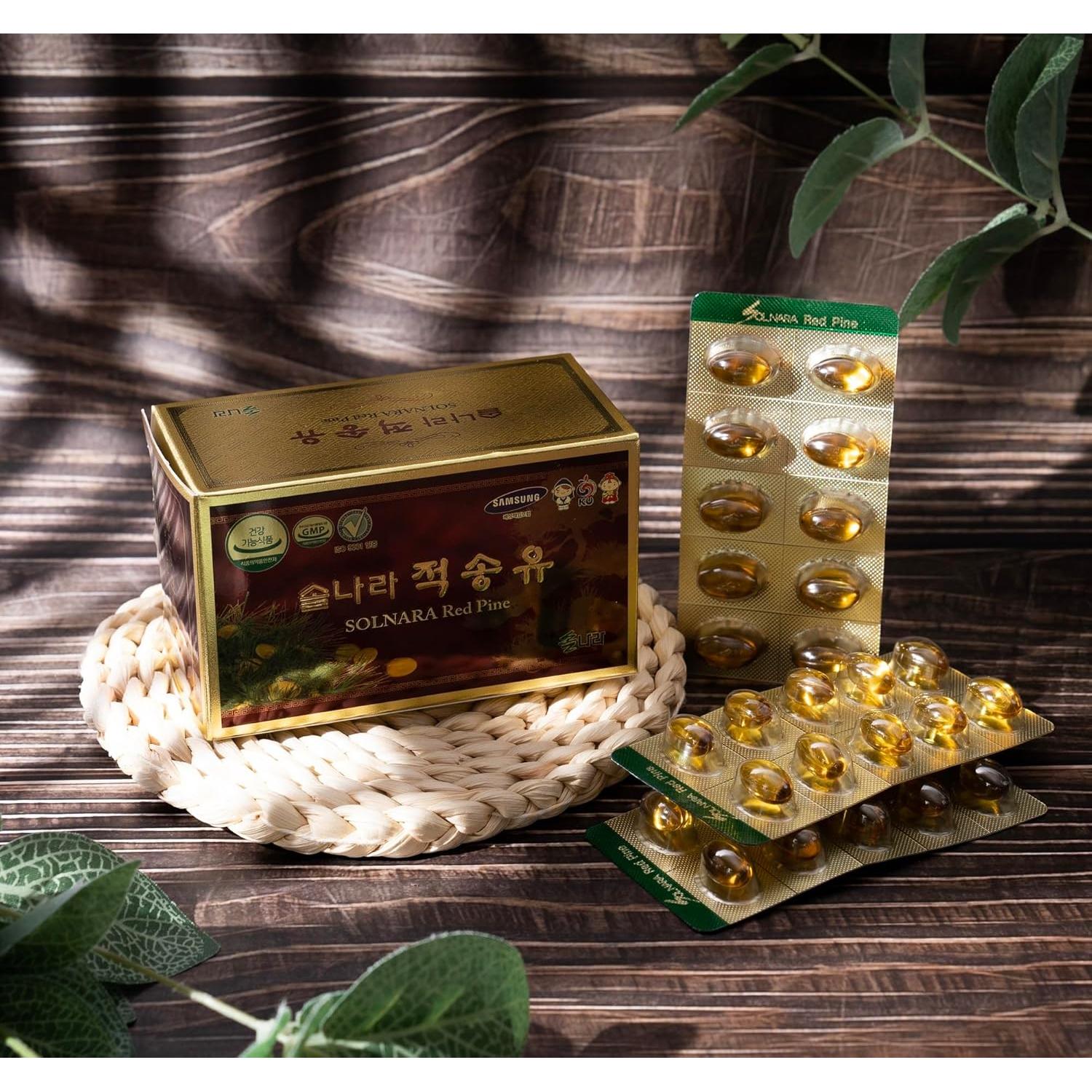 Aceite de Aguja de Pino Solnara 60 Cápsulas - Pino Rojo Coreano