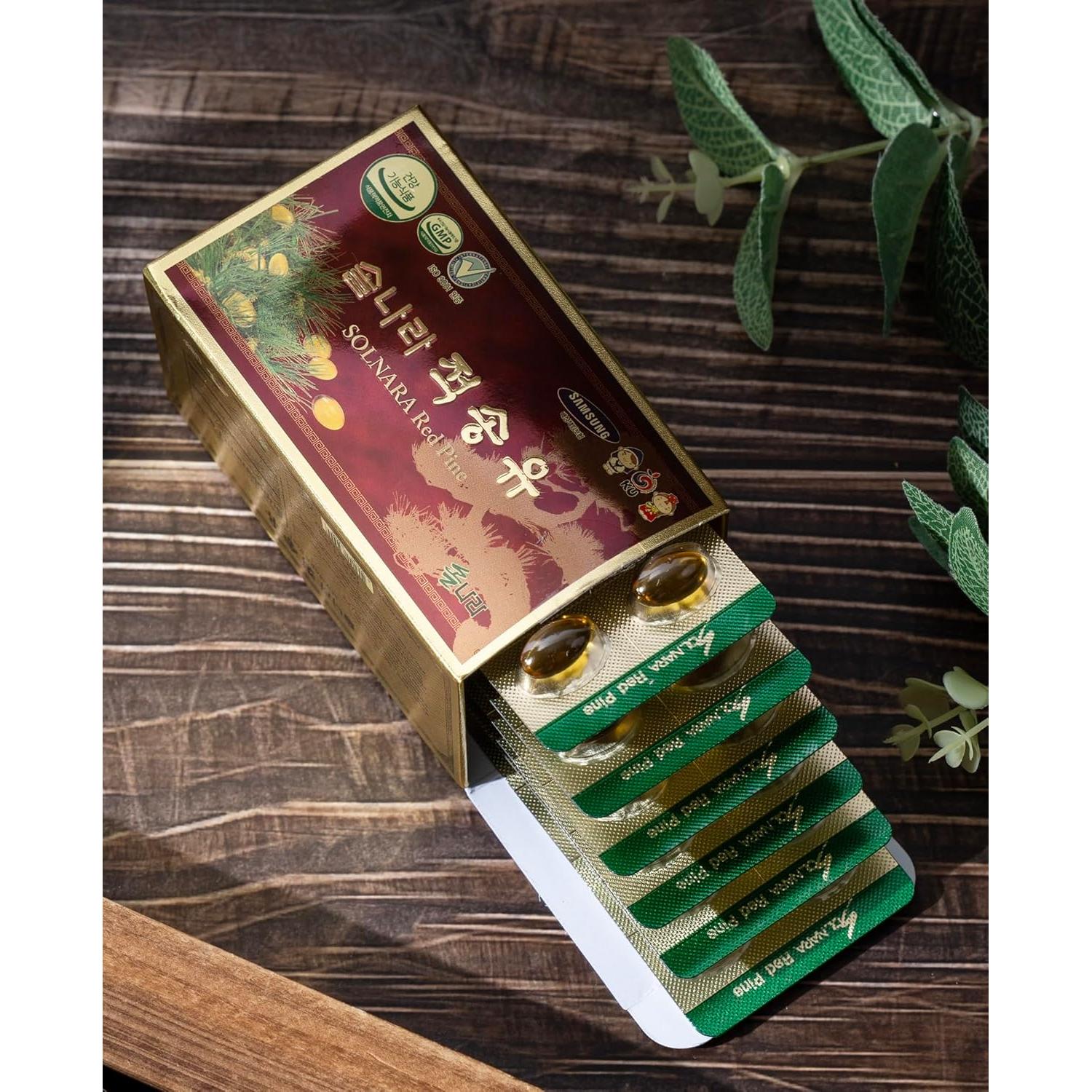 Aceite de Aguja de Pino Solnara 60 Cápsulas - Pino Rojo Coreano