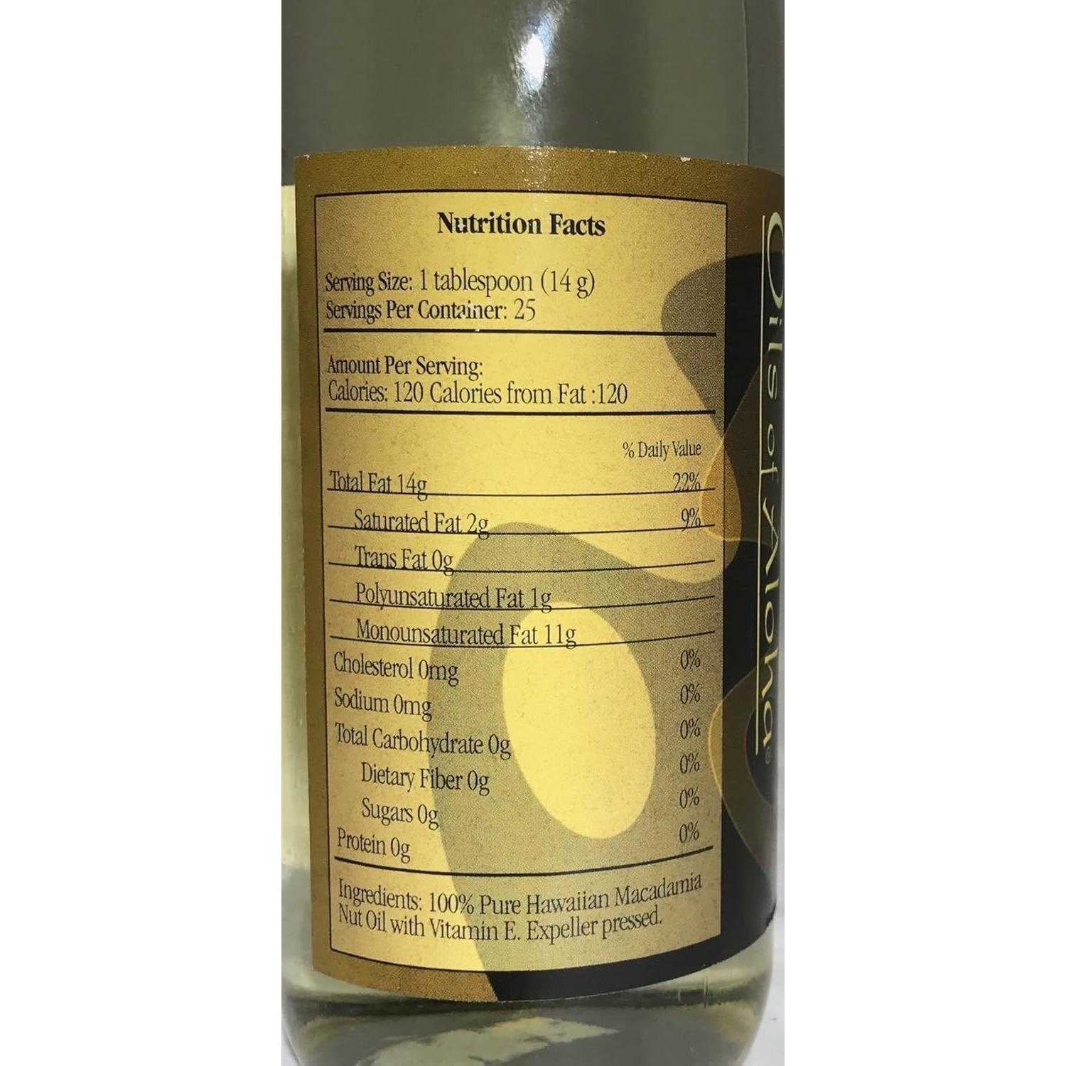 Aceite de Nuez de Macadamia Aloha 360 ml - Prensado en Frío