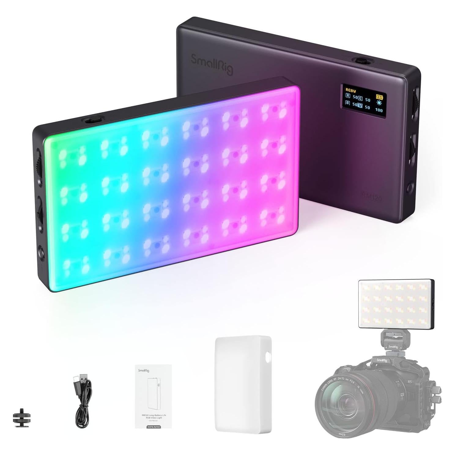 Luz de Video RGB SmallRig RM120 5000mAh 180 Minutos 7W